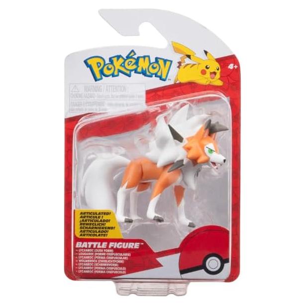 Figura de Lucha Pokémon Lycanroc 11.4x6.4x17.8cm Jazwares