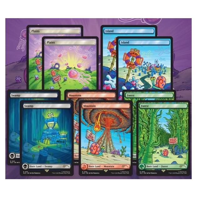 MTG Secret Lair Bob Esponja Tierras Bajo el Mar Edición Sin Brillo