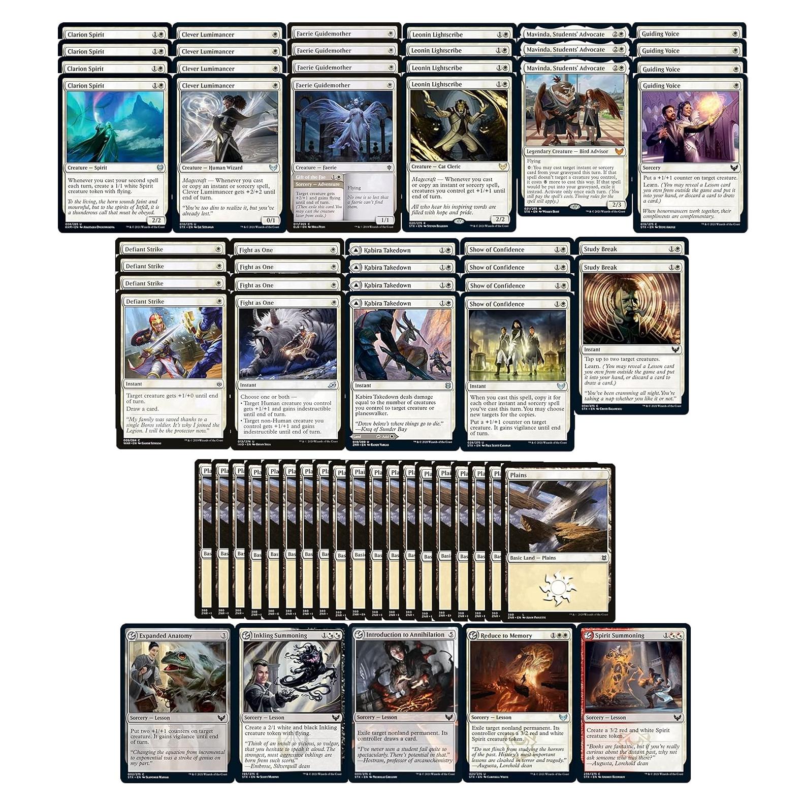 Baraja Aggro Mono Blanca MTG Magecraft 60 Cartas Legal Moderno