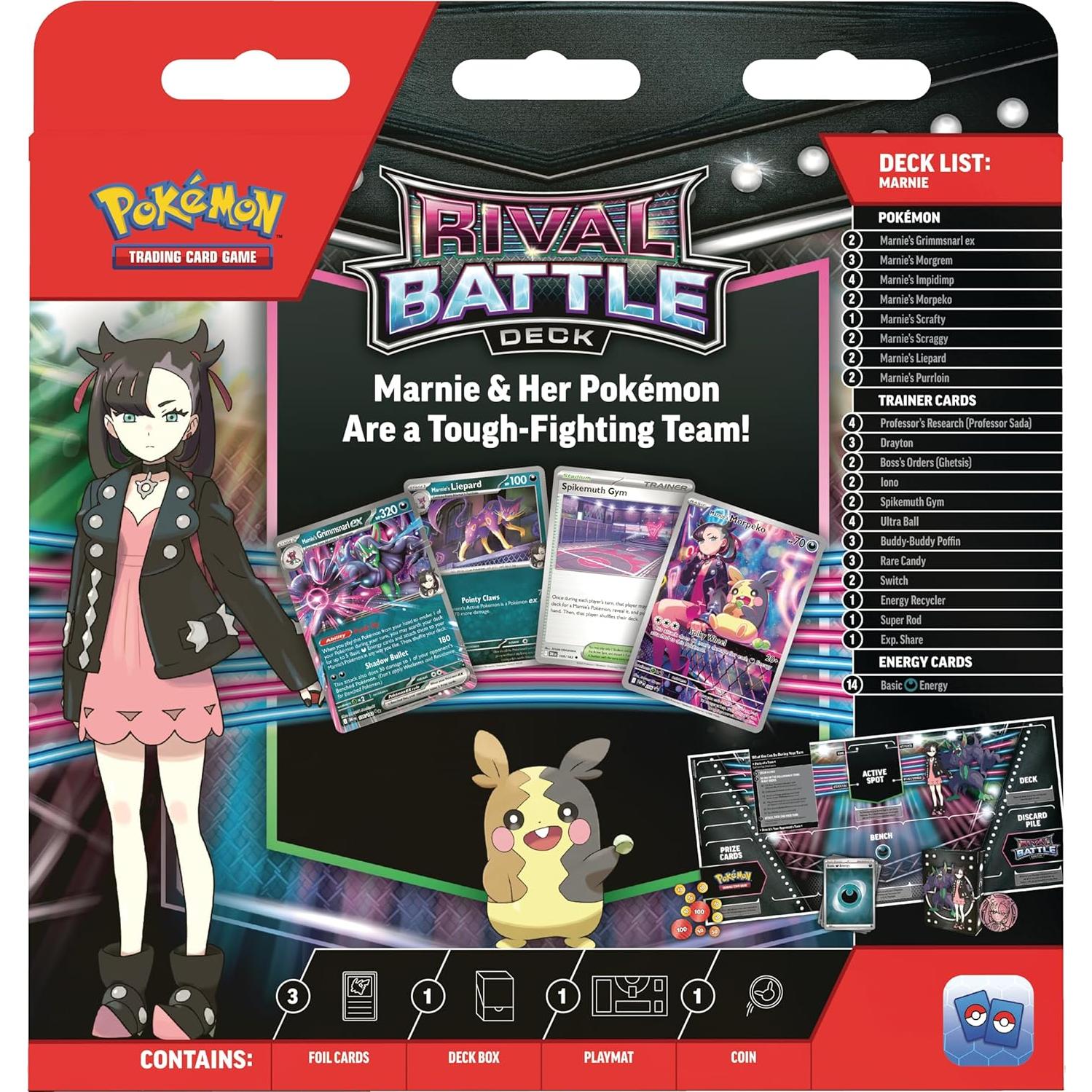 Mazo de Cartas Pokémon TCG Rival Battle Deck Marnie 60 cartas