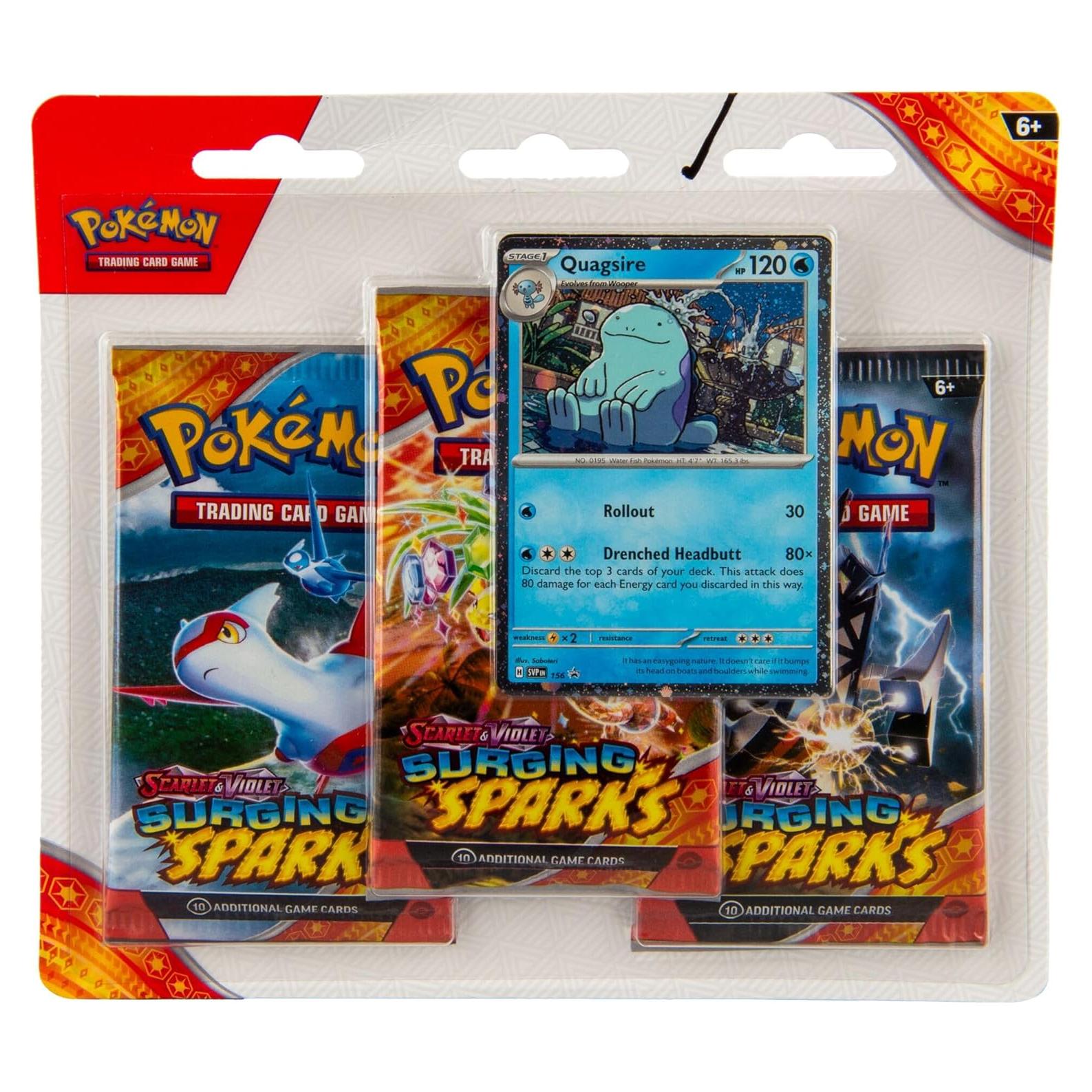 Paquete de 3 Blisters Pokémon TCG Escarlata y Púrpura Quagsire