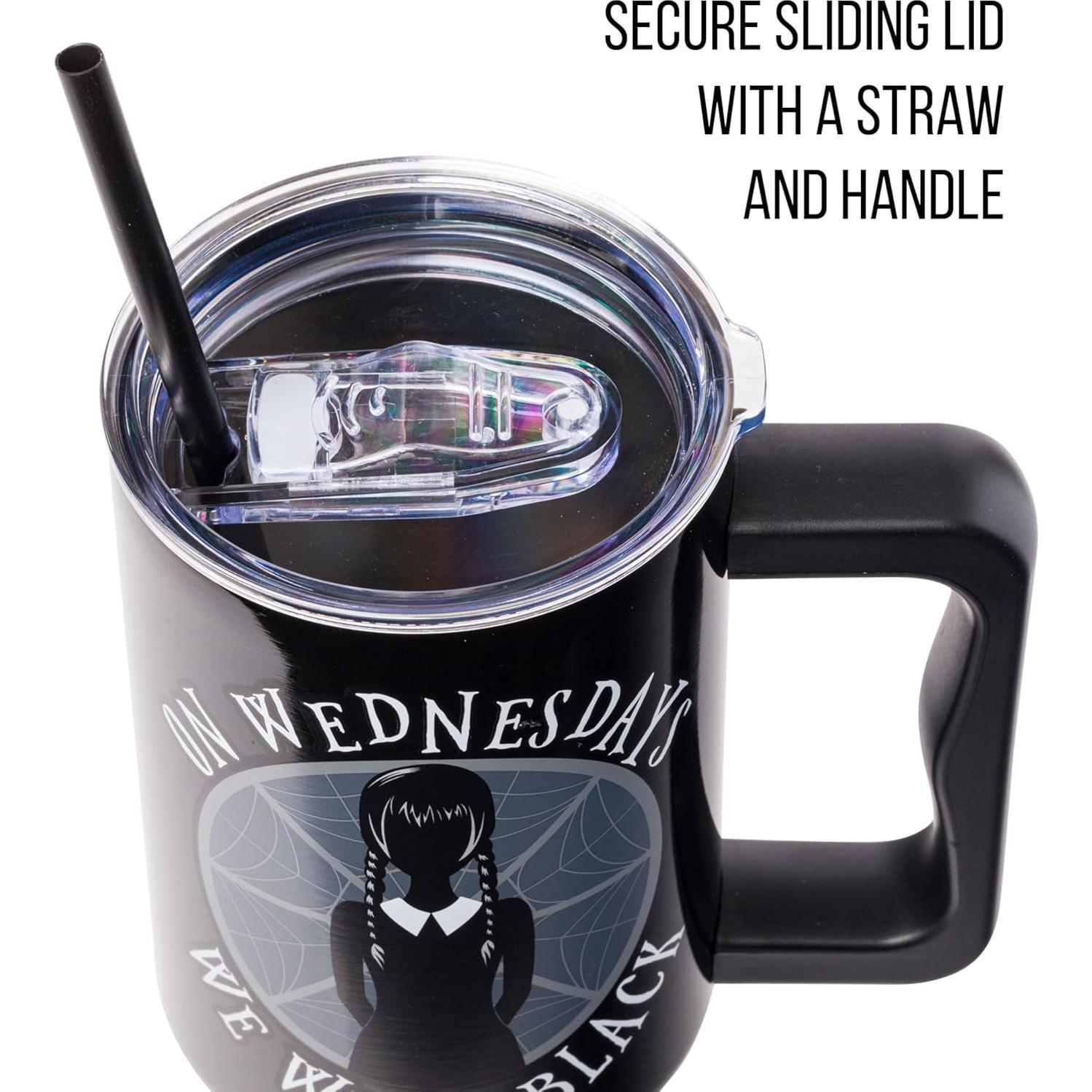 Vaso Acero Inoxidable Silver Buffalo Miércoles 1.18L Negro