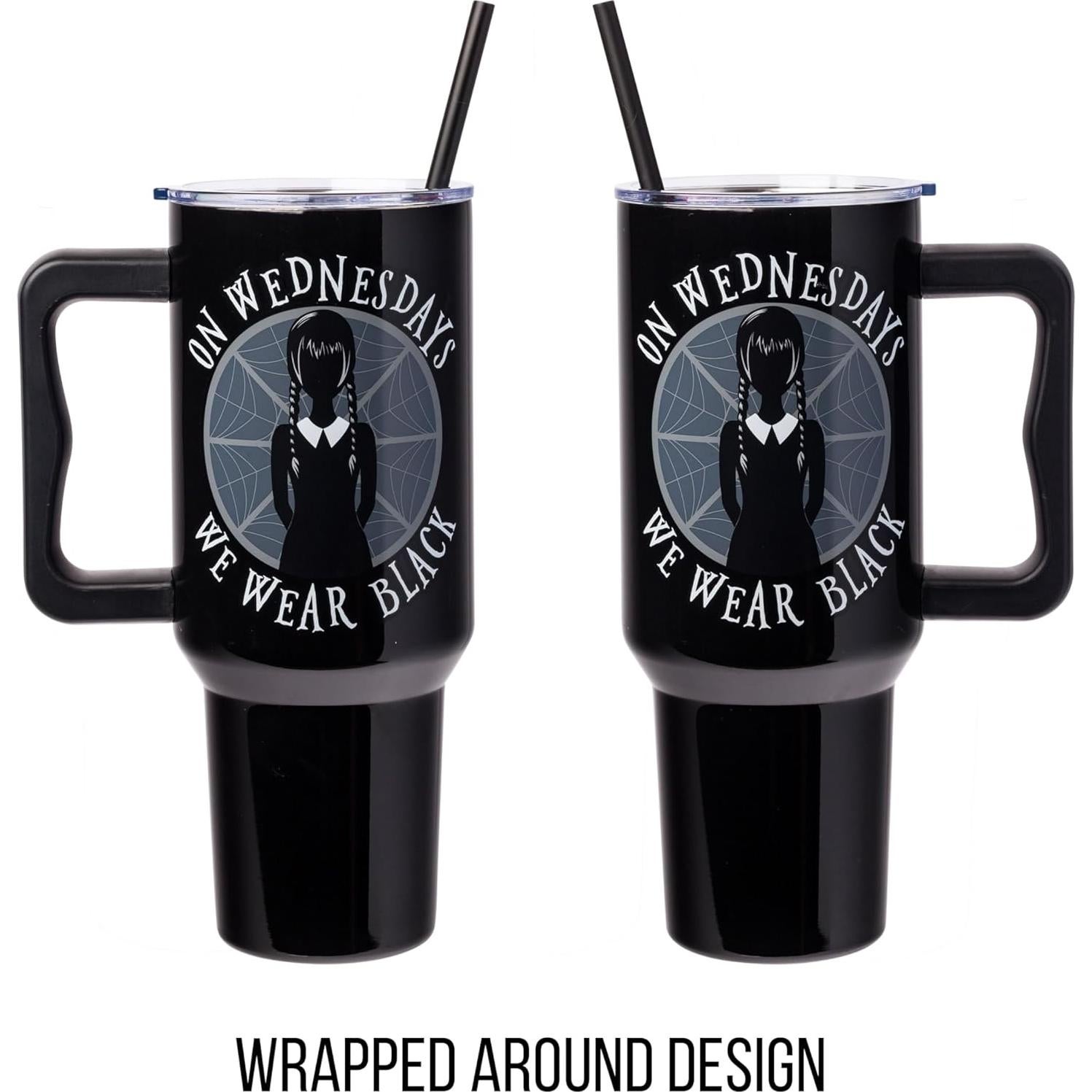 Vaso Acero Inoxidable Silver Buffalo Miércoles 1.18L Negro