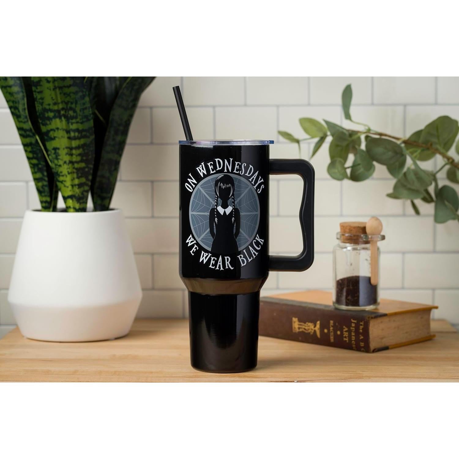 Vaso Acero Inoxidable Silver Buffalo Miércoles 1.18L Negro