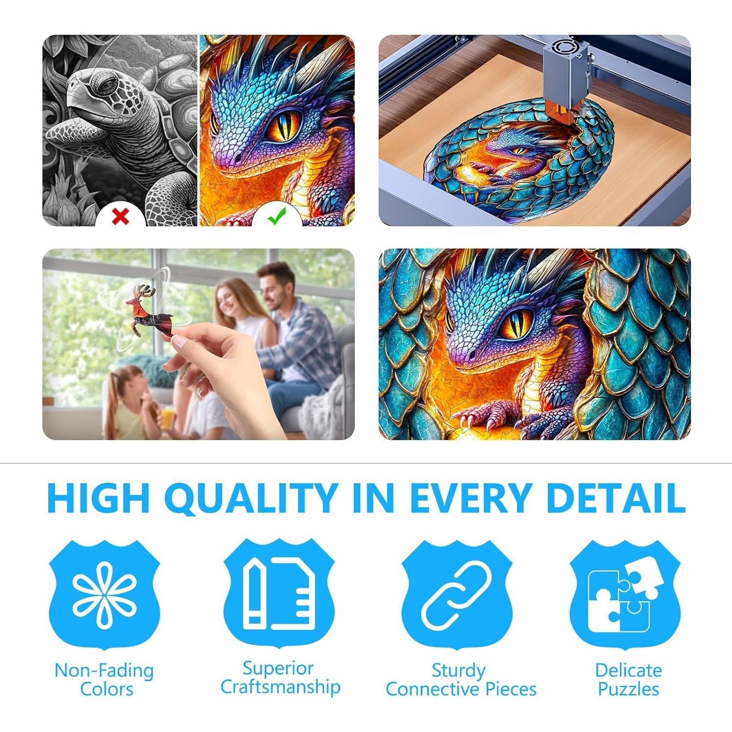 Rompecabezas de Madera Pijesaksa Dragón Renacimiento 90 Piezas