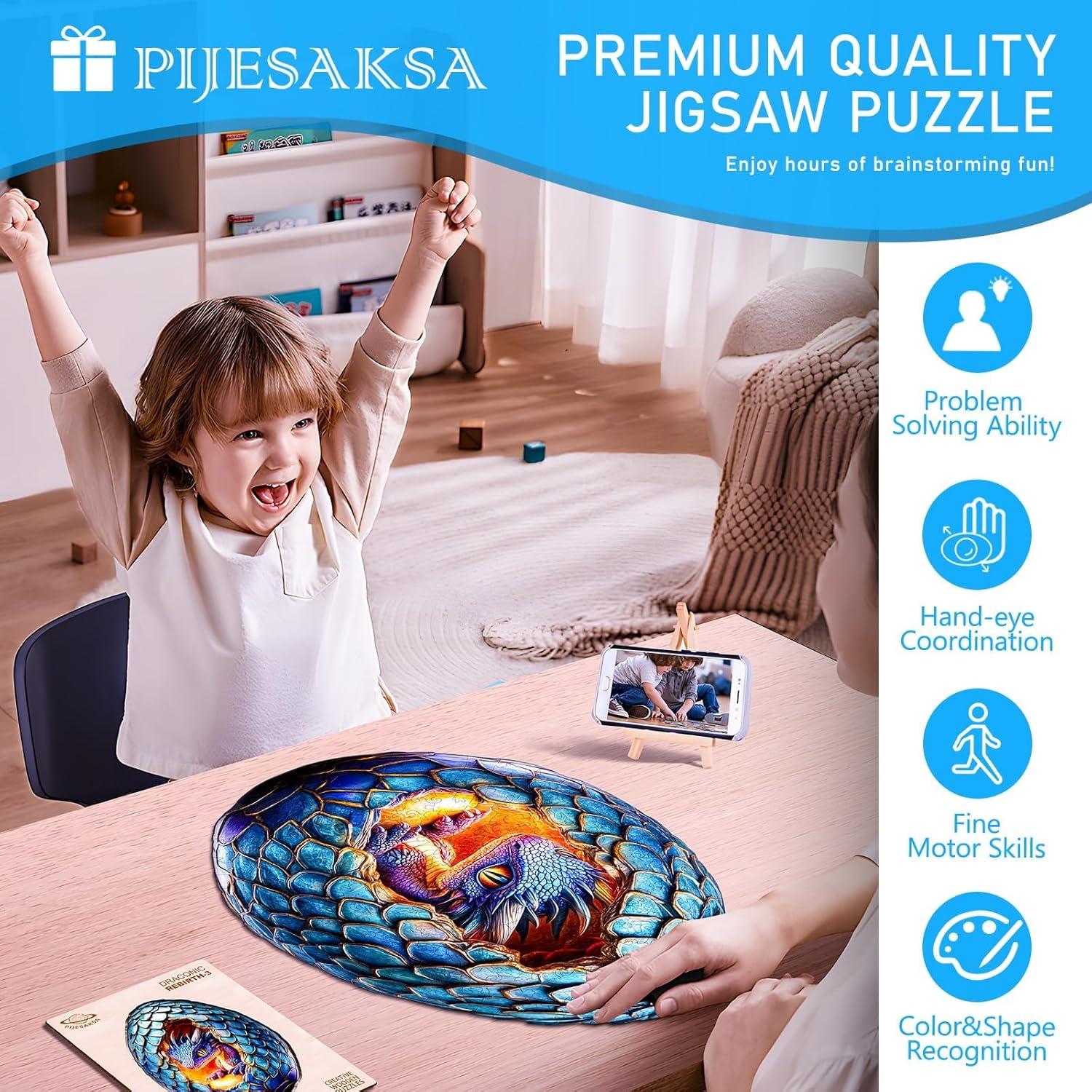 Rompecabezas de Madera Pijesaksa Dragón Renacimiento 90 Piezas