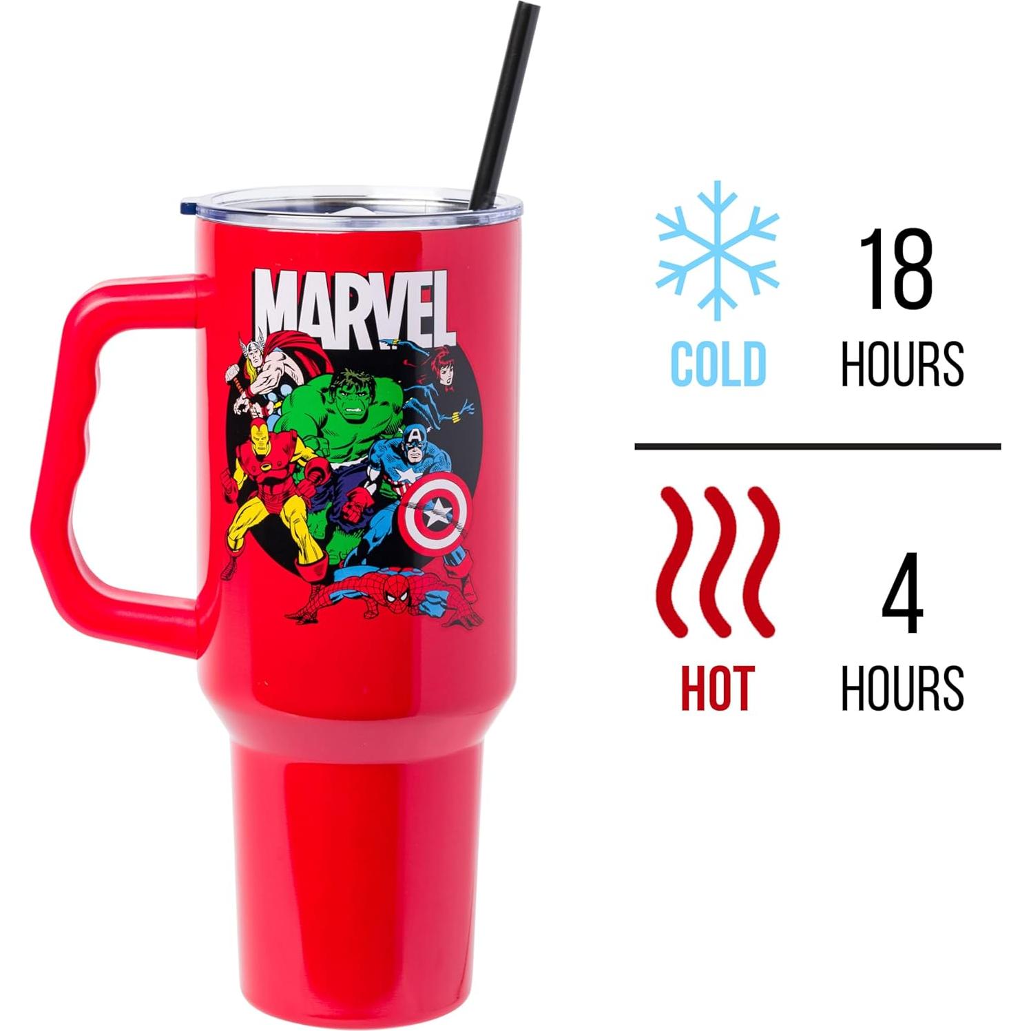 Vaso Acero Inoxidable Silver Buffalo Avengers 1.18L con Asa