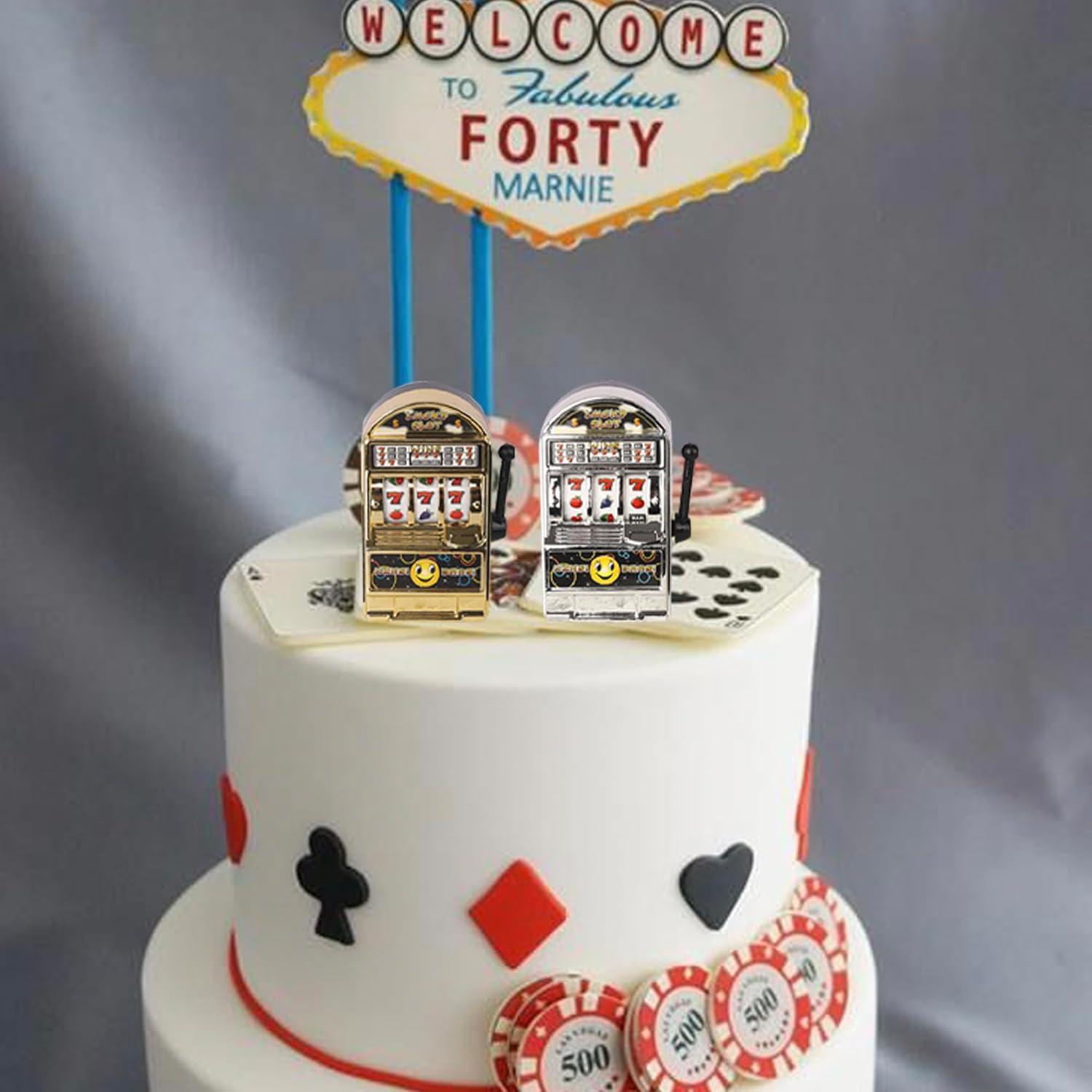 Decoraciones de Pastel Rsstarxi 2 Piezas Tema Casino