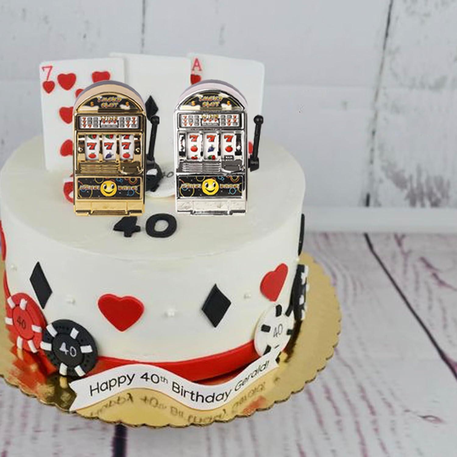 Decoraciones de Pastel Rsstarxi 2 Piezas Tema Casino