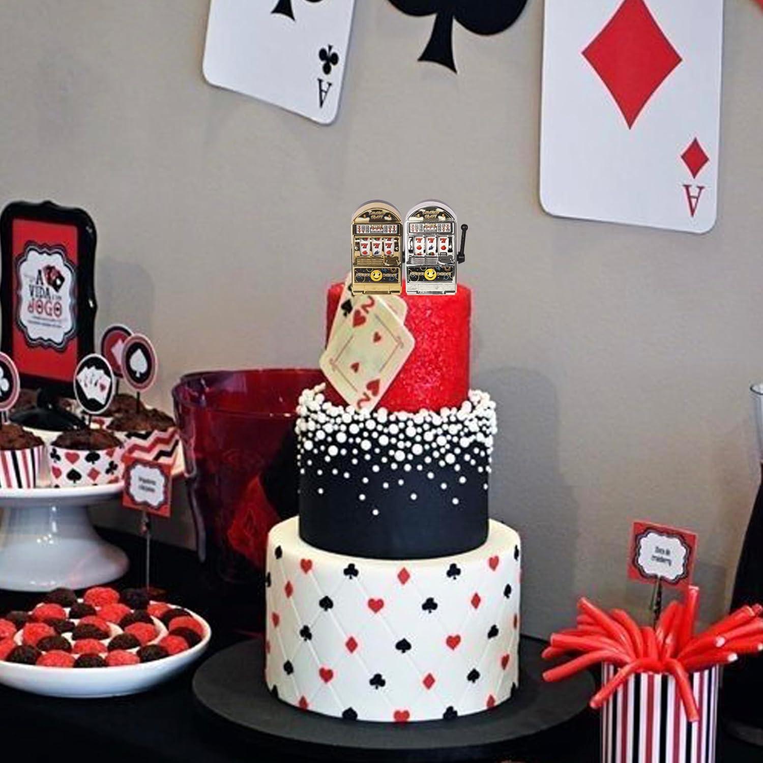 Decoraciones de Pastel Rsstarxi 2 Piezas Tema Casino