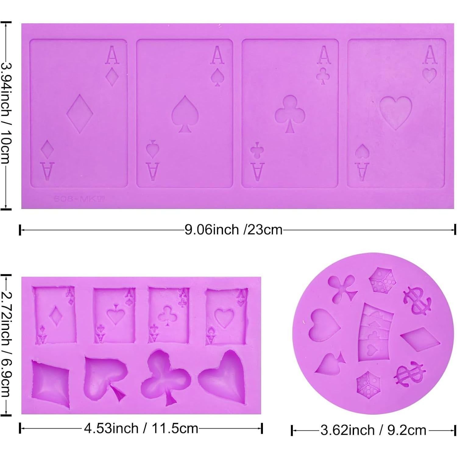 Moldes de Silicona Infovox para Fondant de Casino 3 Piezas