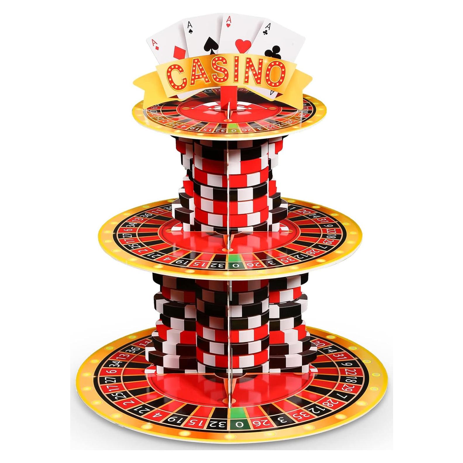 Soporte para Cupcakes de Casino 3 Niveles Tanlade 39 cm