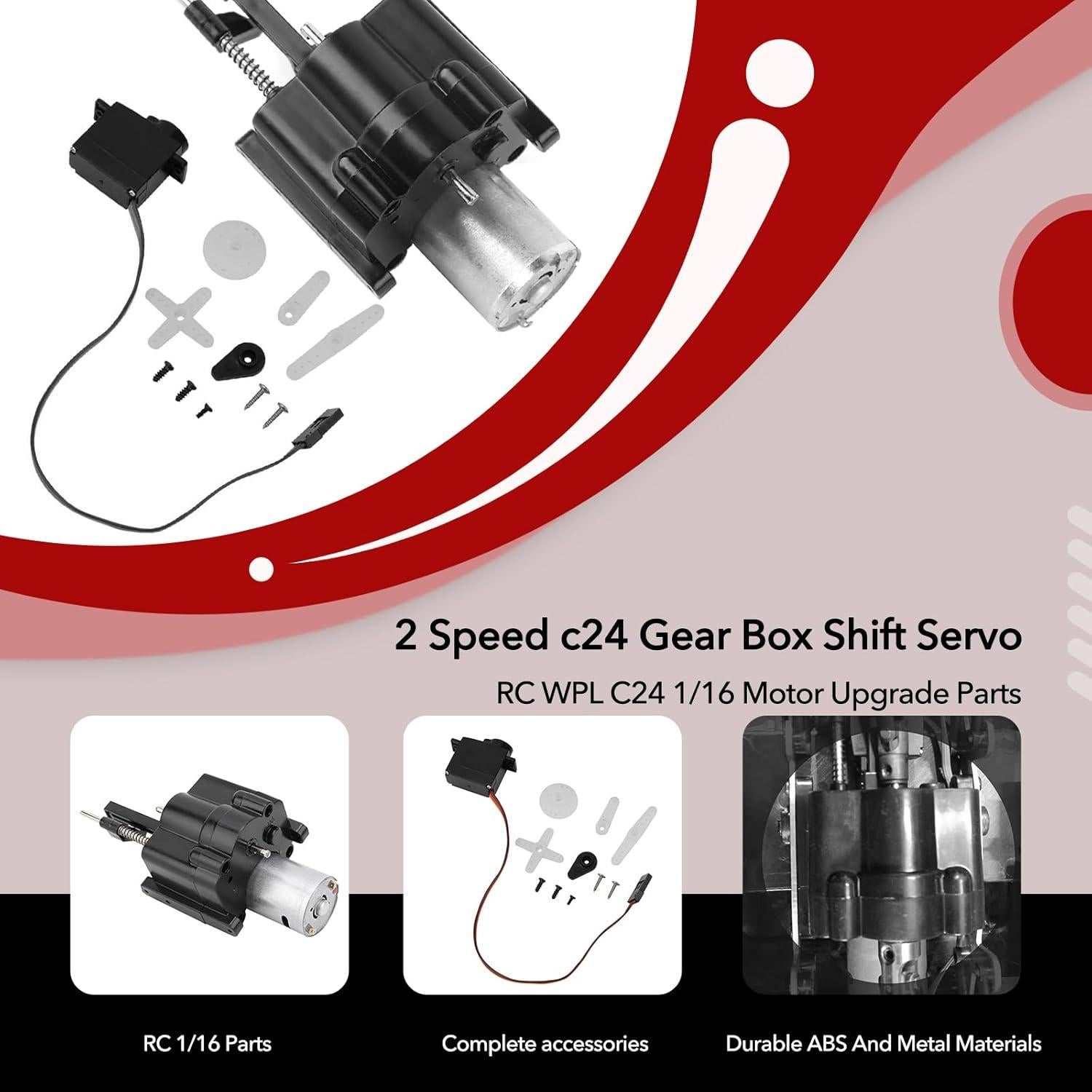 Kit de Mejora Motor RC WPL C24 - Transmisión 2 Velocidades