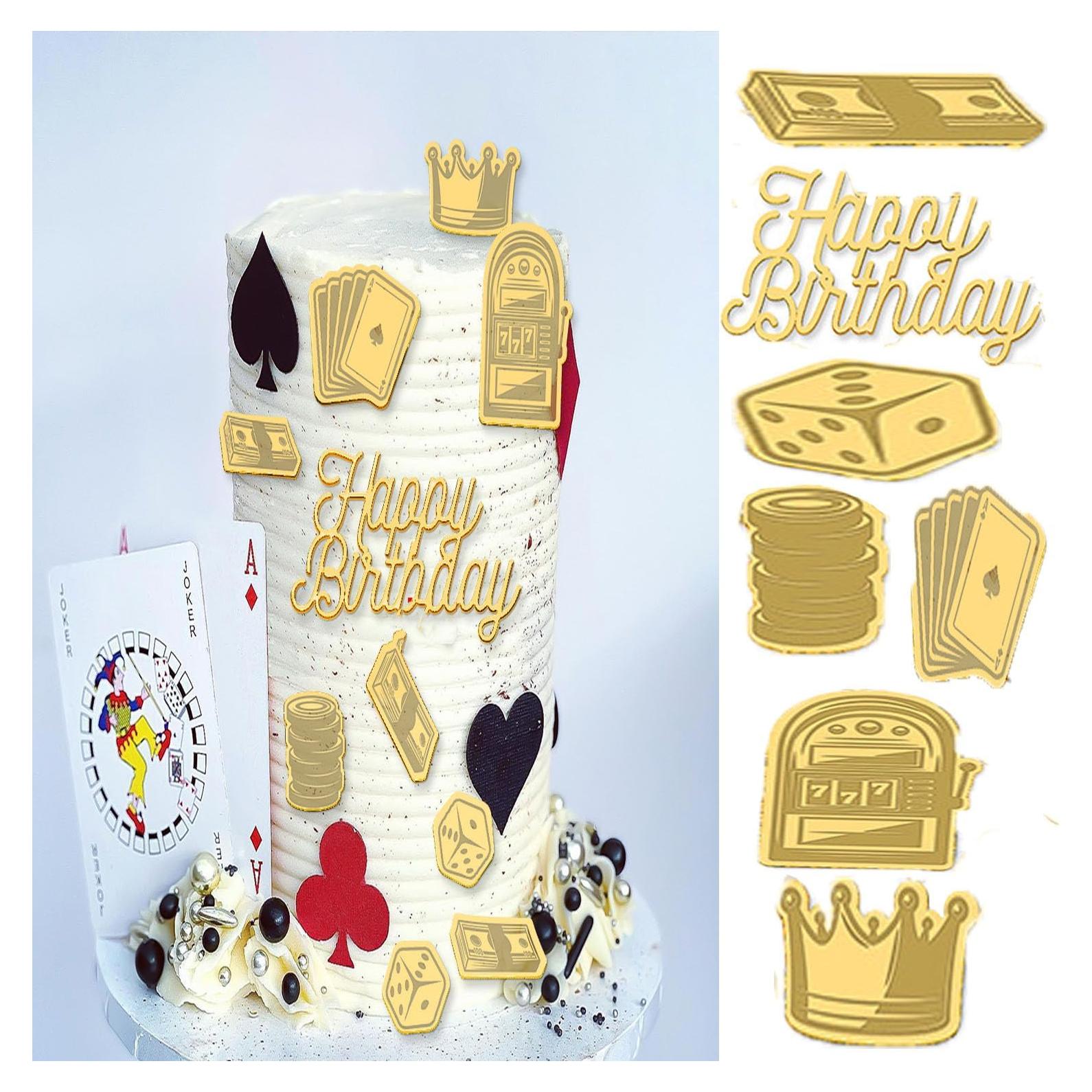 Toppers de Pastel de Casino Lvbeybc - 10 PCS Decoración Cumpleaños
