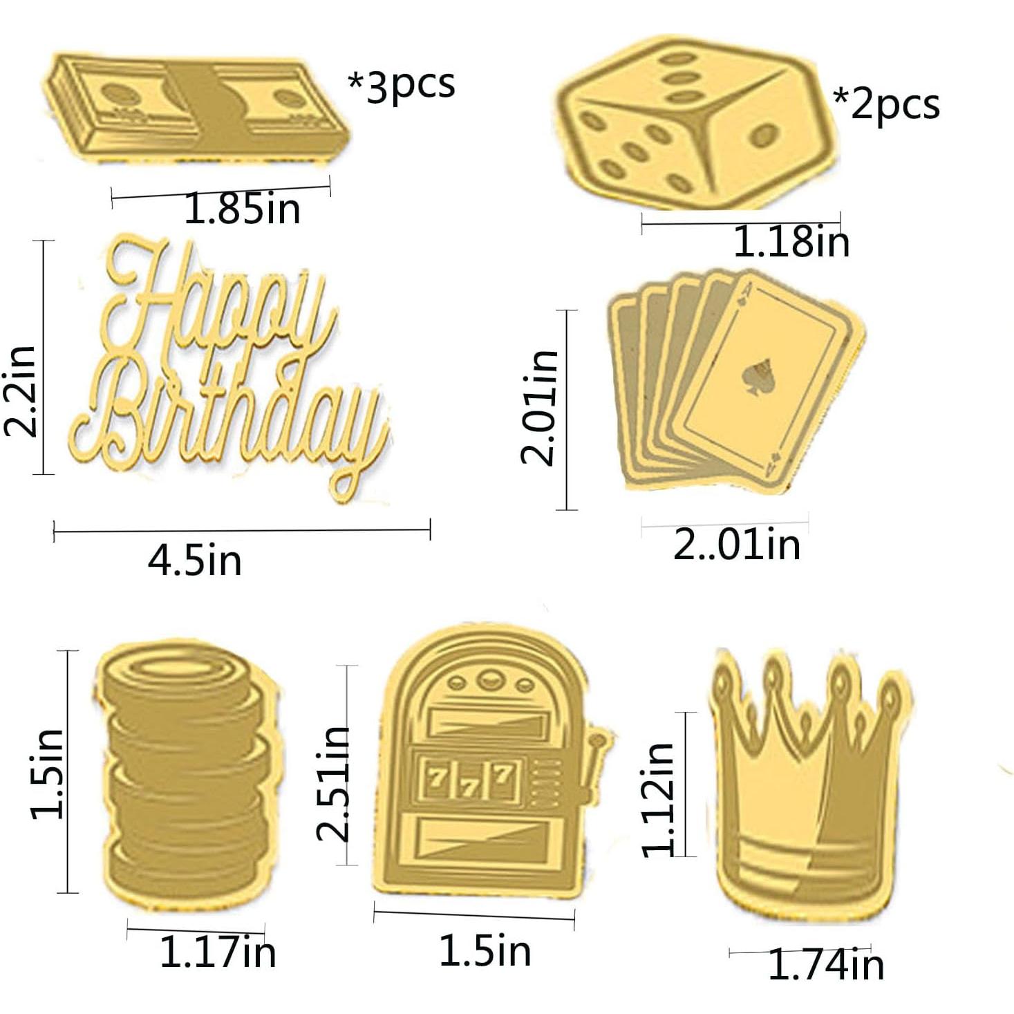 Toppers de Pastel de Casino Lvbeybc - 10 PCS Decoración Cumpleaños