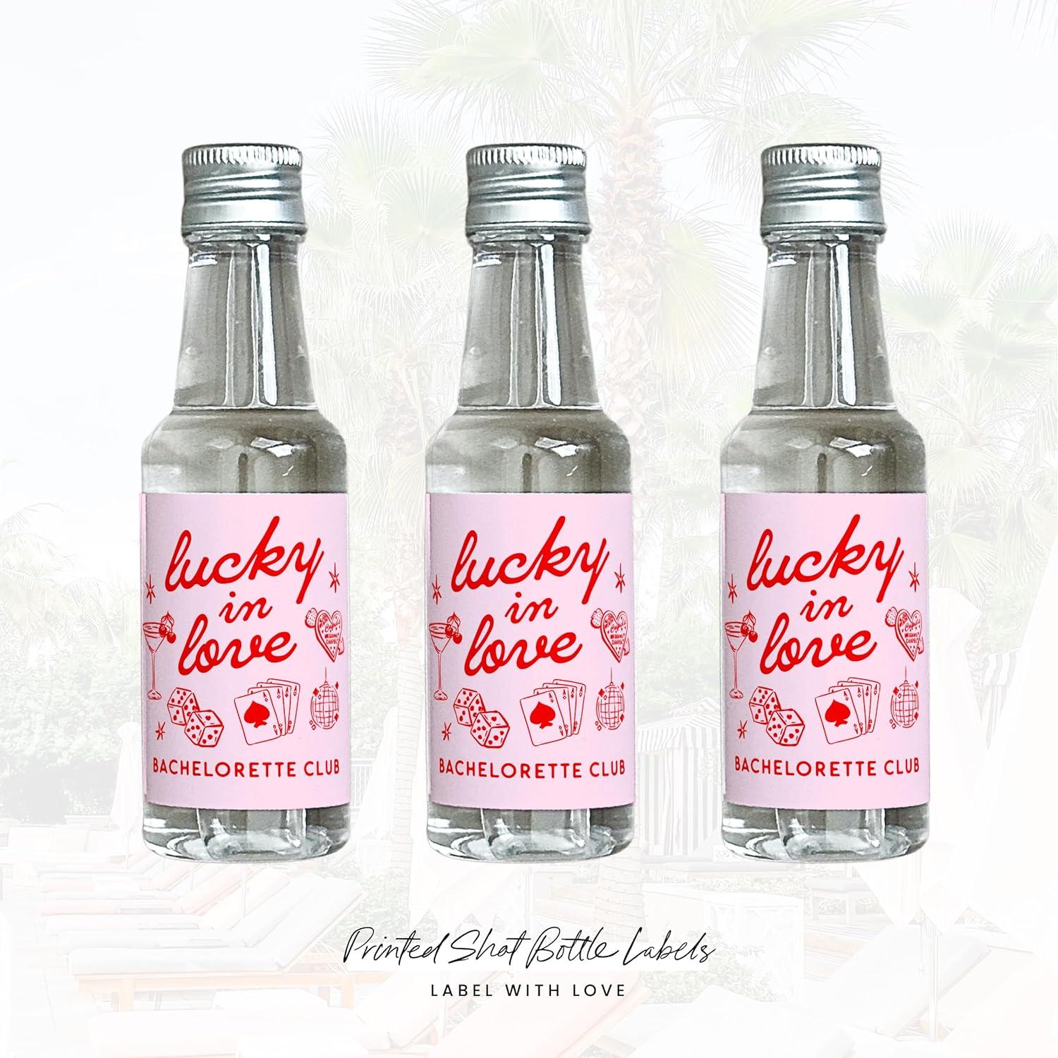 Etiquetas de Botellas de Licor Mini Suerte en el Amor - 16 Pzas