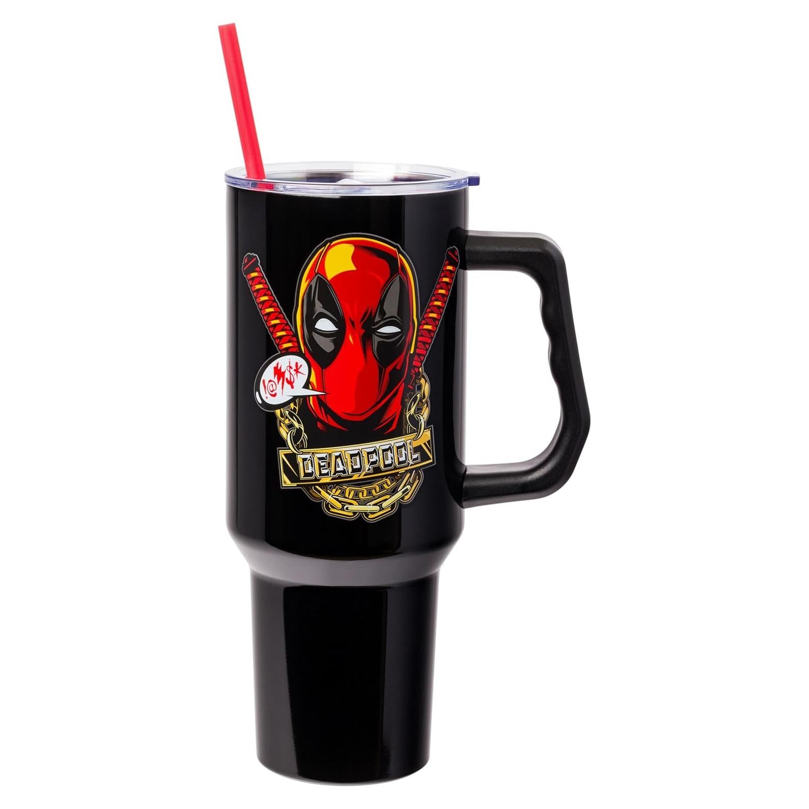 Vaso Acero Inoxidable Silver Buffalo Deadpool 1.18L con Asa