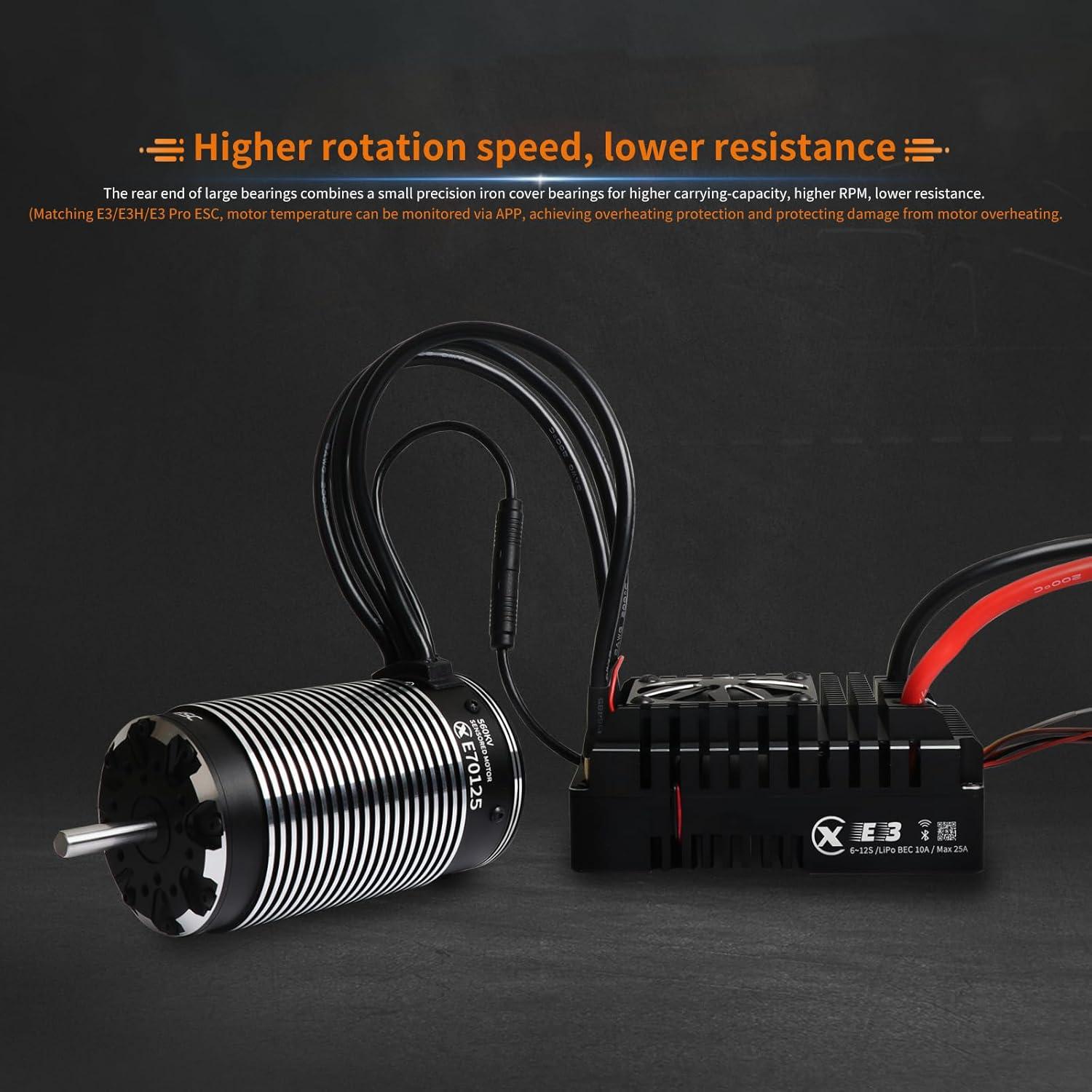 Motor Sin Escobillas Sensado XC E70125 560KV para Coche RC