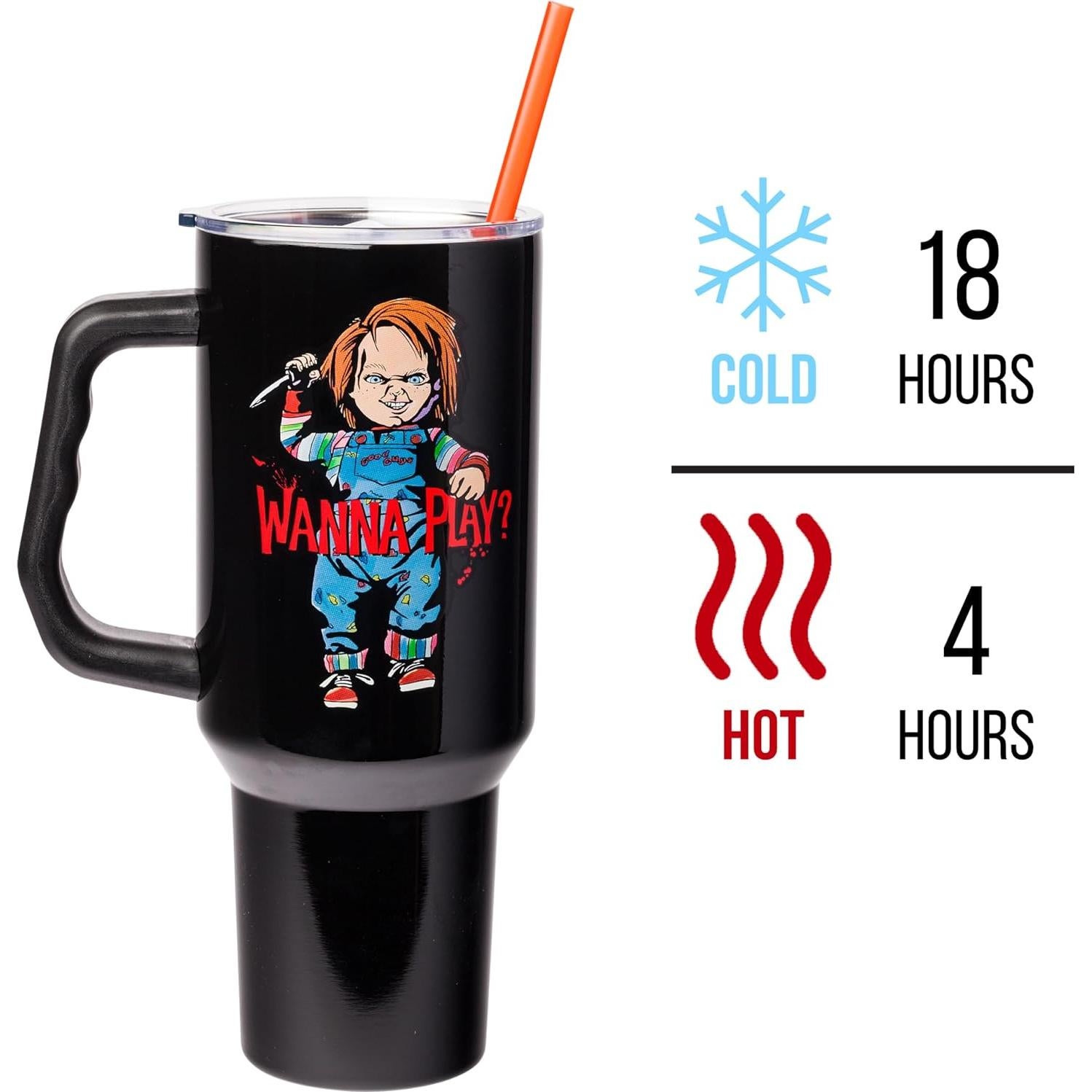 Vaso Acero Inoxidable Silver Buffalo Chucky 1,18L con Popote