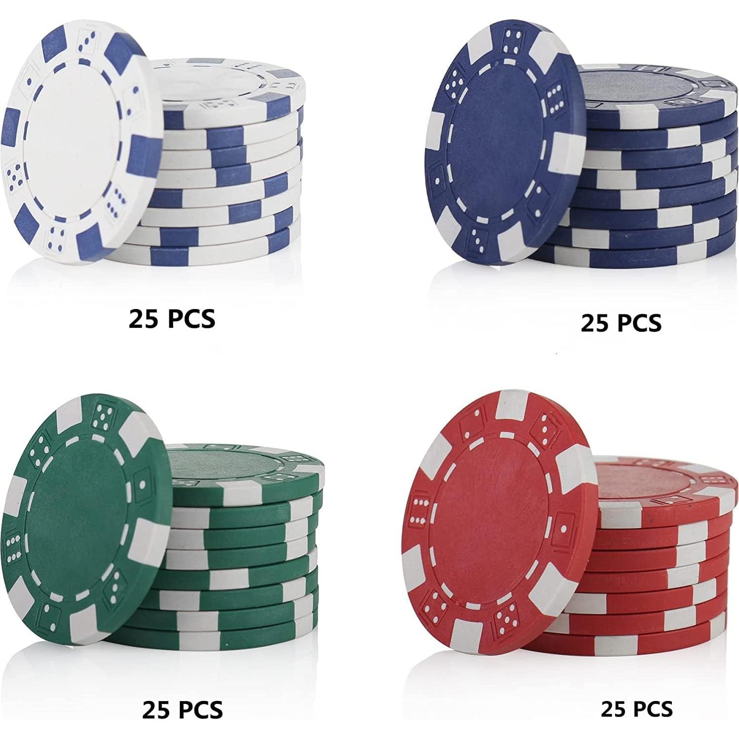 Set de Fichas de Póker LUOBAO 100 Piezas 11.5g para Juegos
