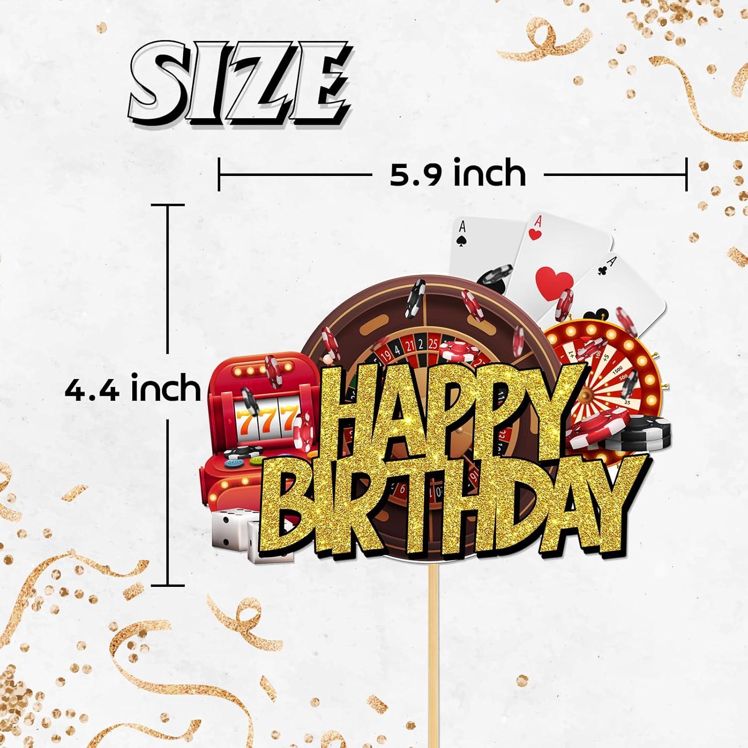 Adorno de Pastel Dorado Brillante Helewilk - Noche de Casino