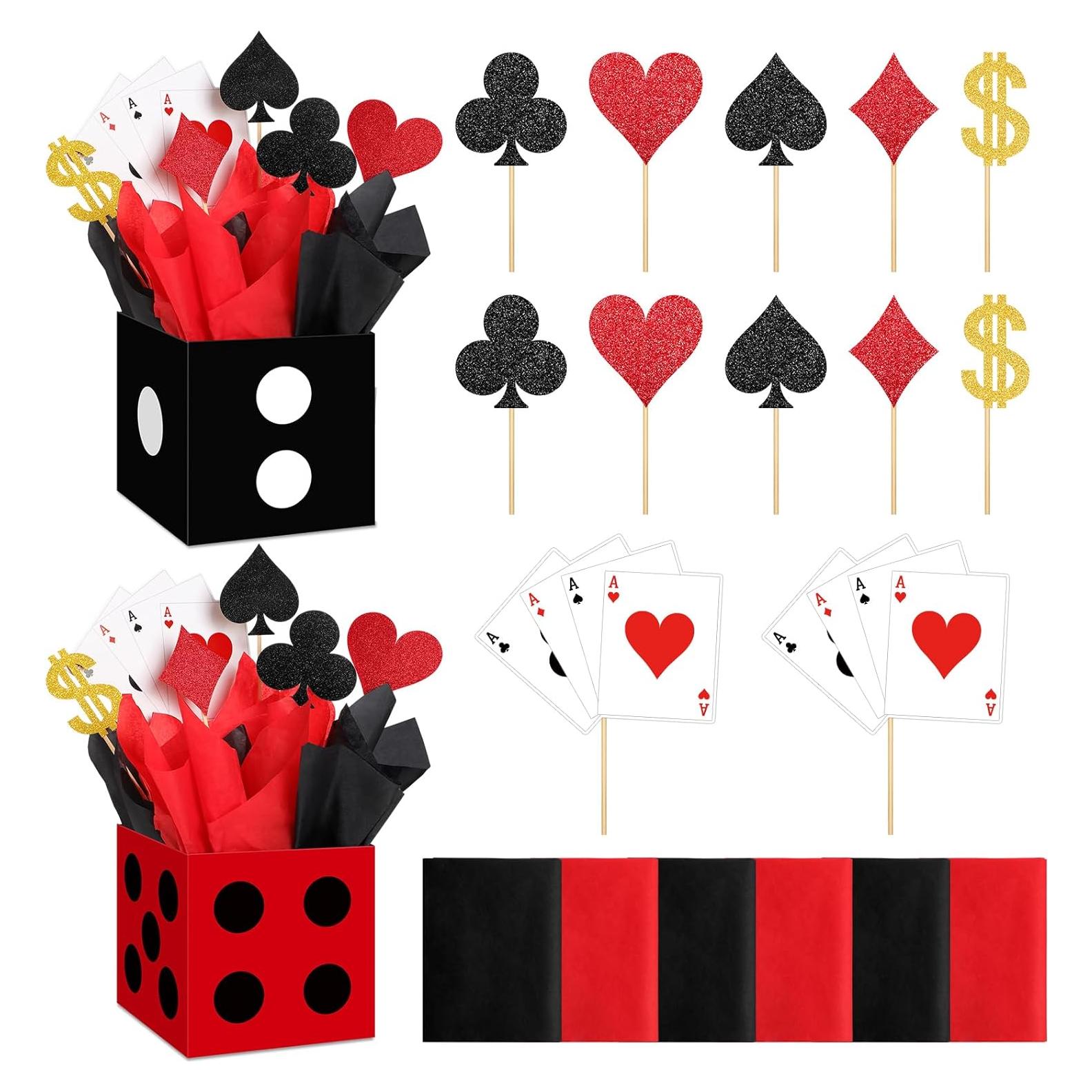 Set de Decoración de Fiesta Casino Zhanmai 2 Cajas 15x15cm