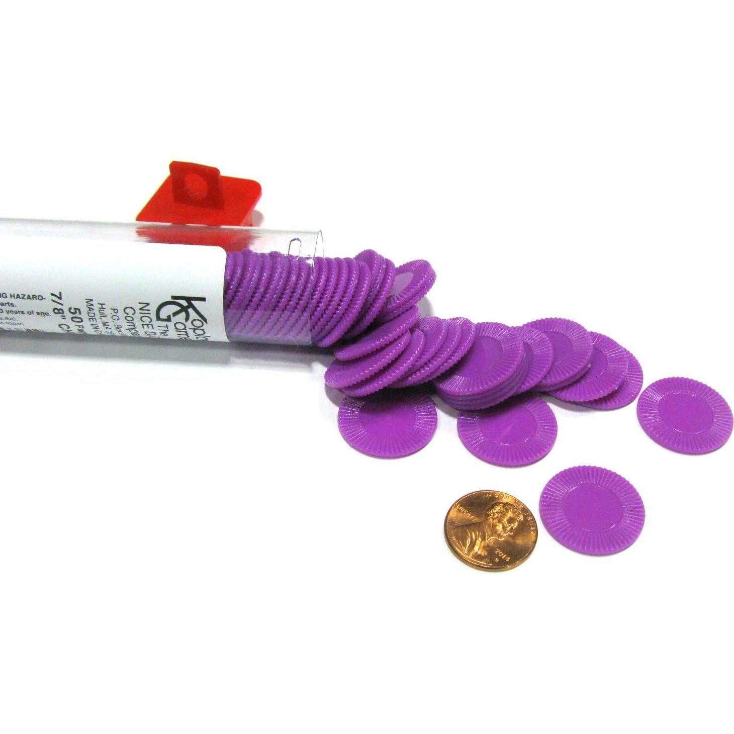 Fichas de Póker Mini Moradas Koplow Games - Tubo de 50 Unidades