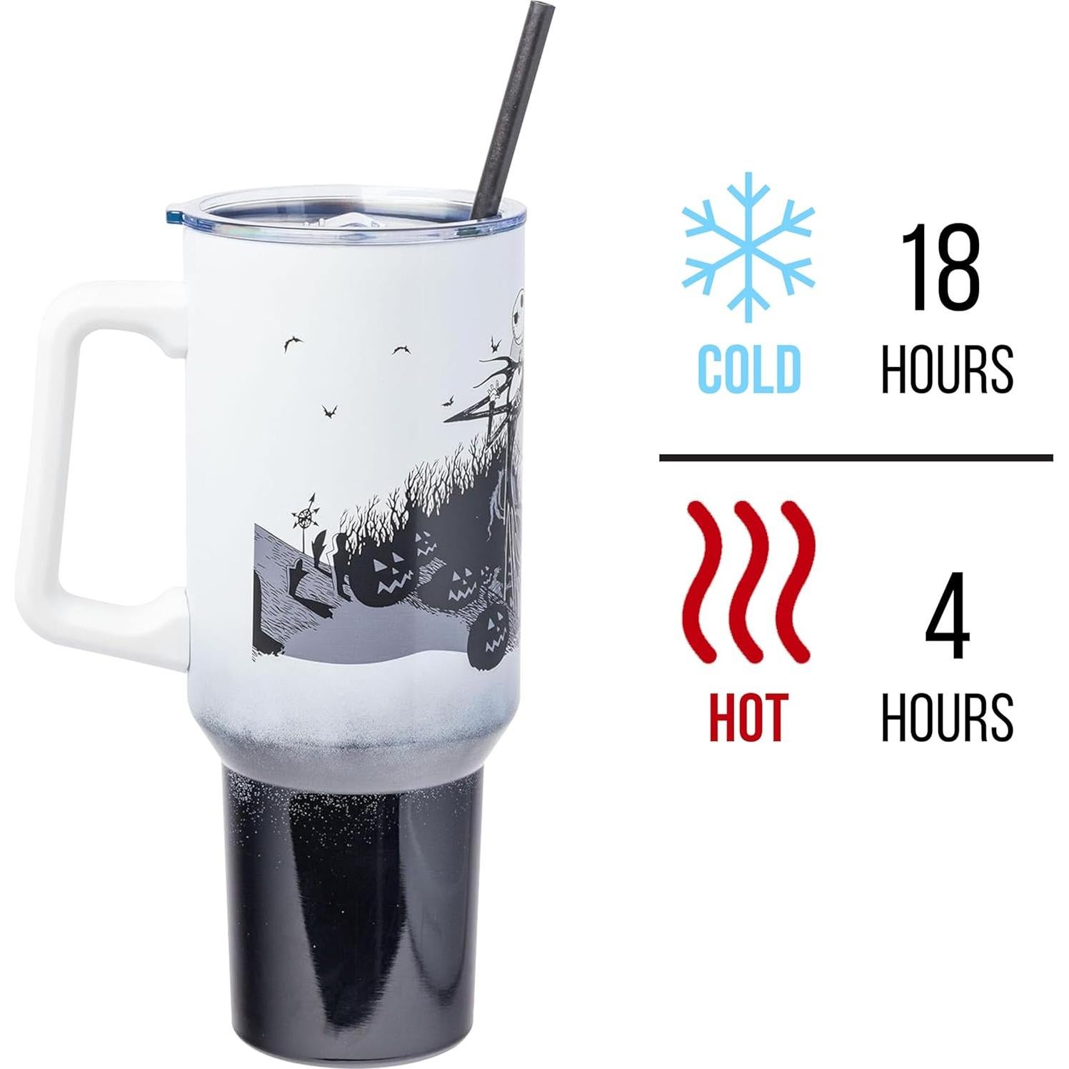 Vaso de Acero Inoxidable Silver Buffalo 1,18L Jack Skellington