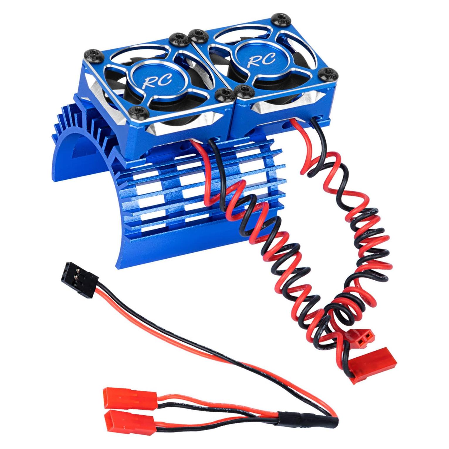 Ventilador de Enfriamiento Doble HopsupRC 40mm 1/8 Coche RC Azul