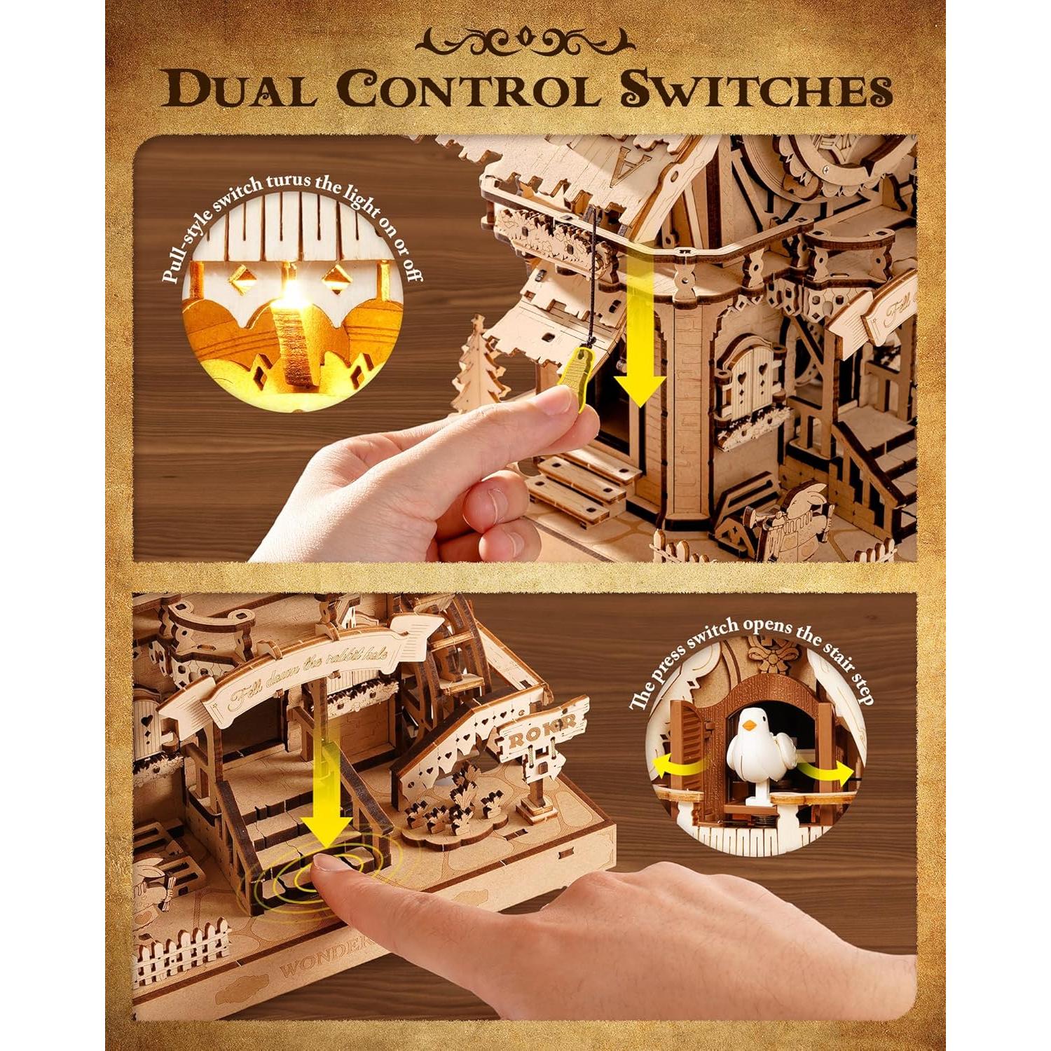 Rompecabezas 3D ROKR Reloj de Cuco de Madera 435 Piezas