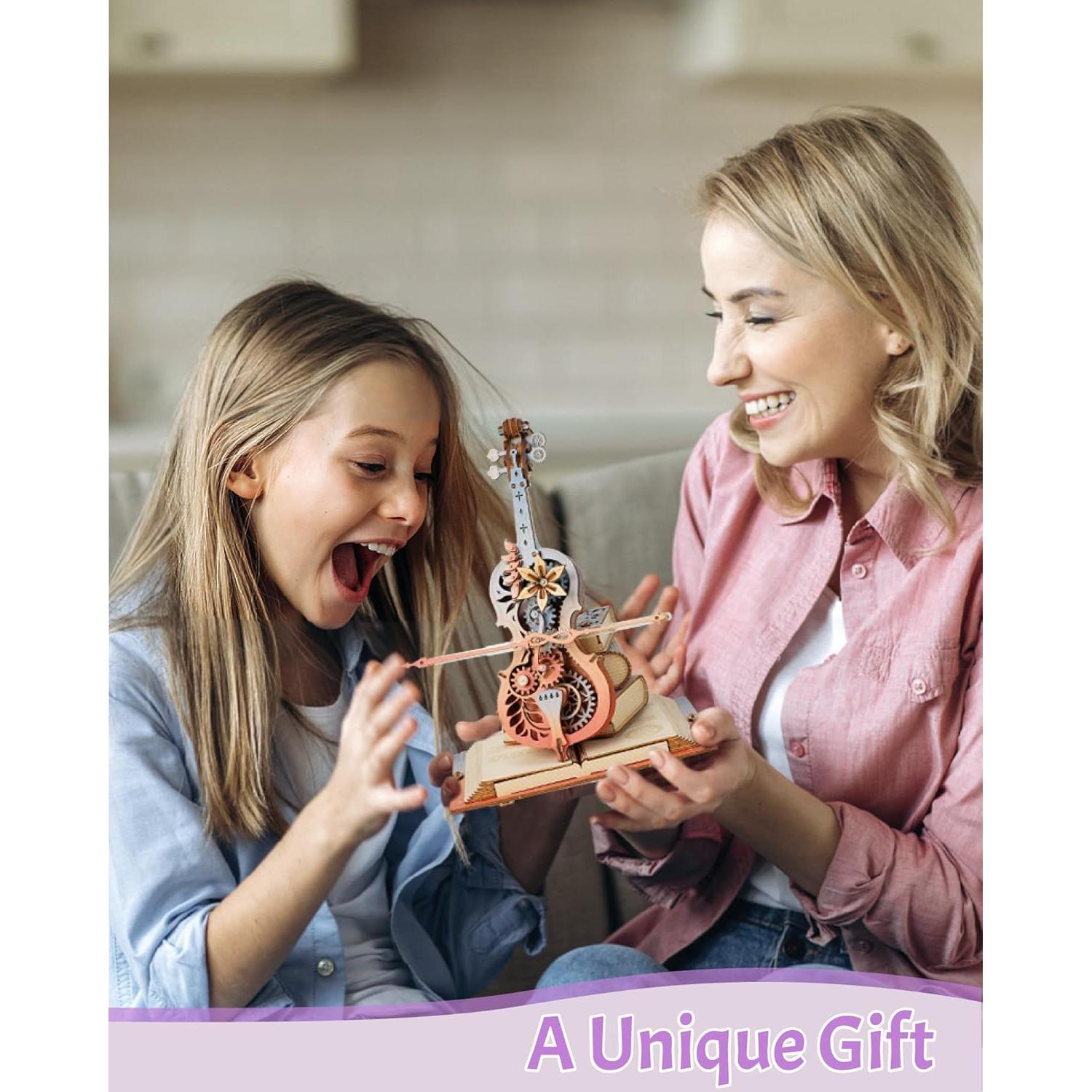 Rompecabezas 3D ROKR Violonchelo de Madera DIY - Caja de Música