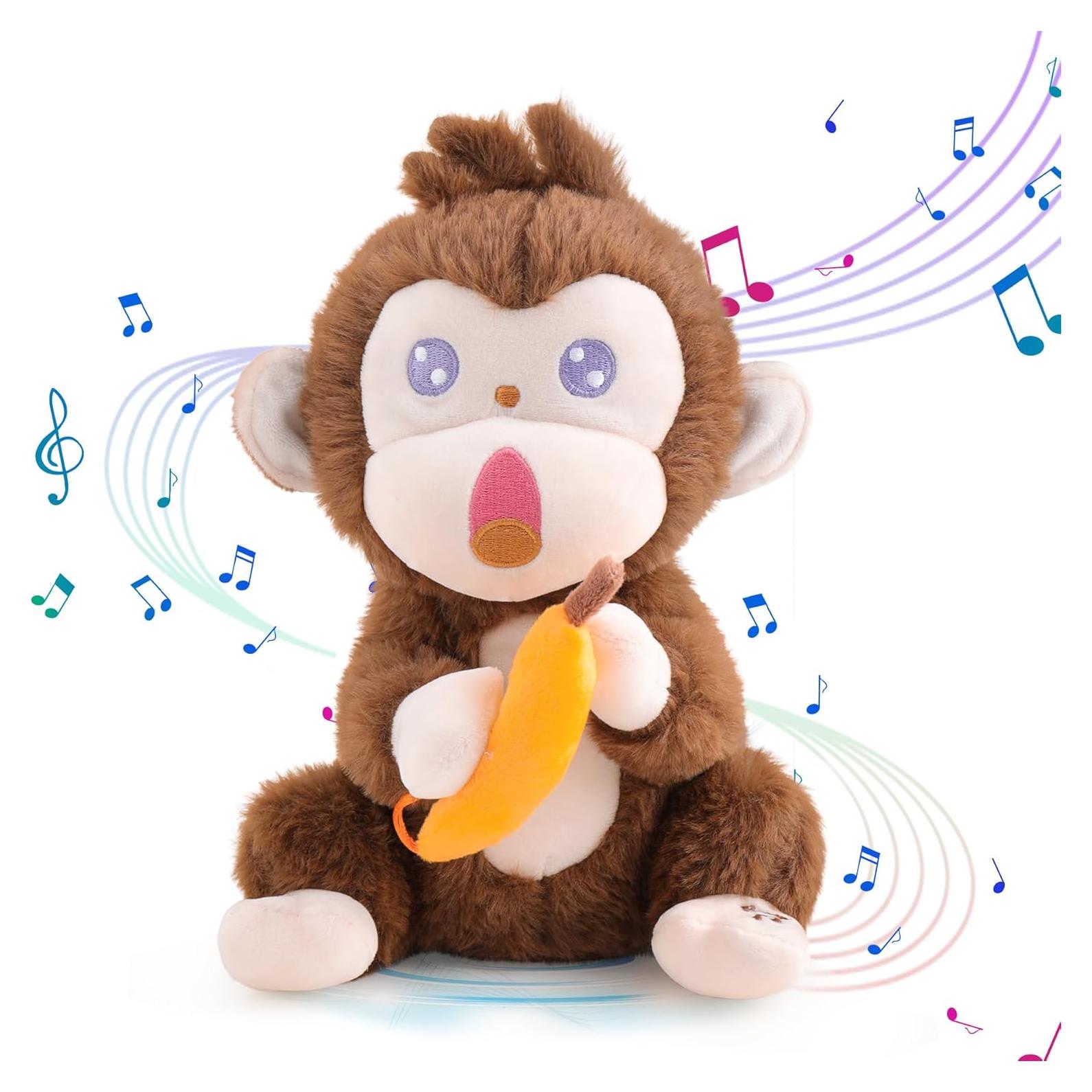 Mono de Peluche Interactivo MIAODAM 30 cm con 9 Canciones