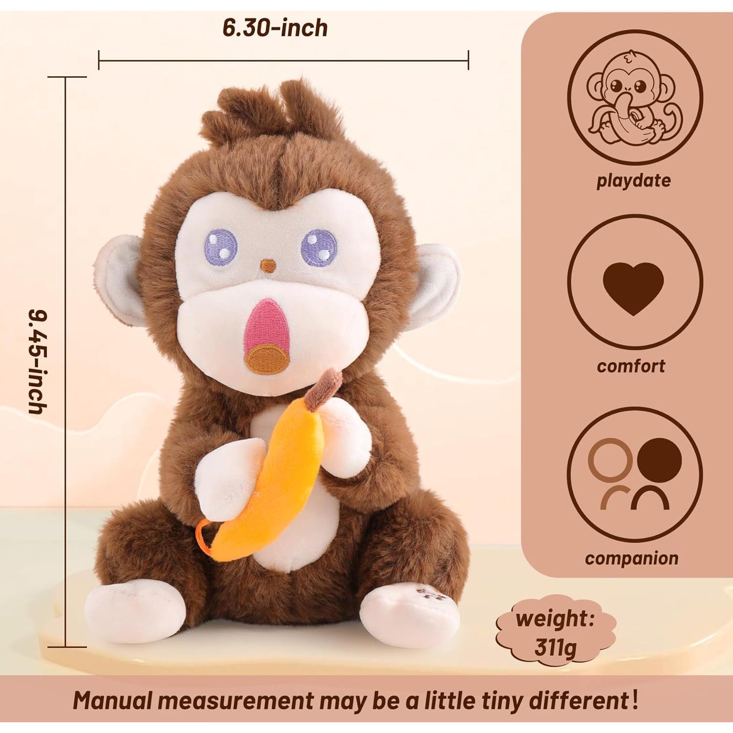 Mono de Peluche Interactivo MIAODAM 30 cm con 9 Canciones