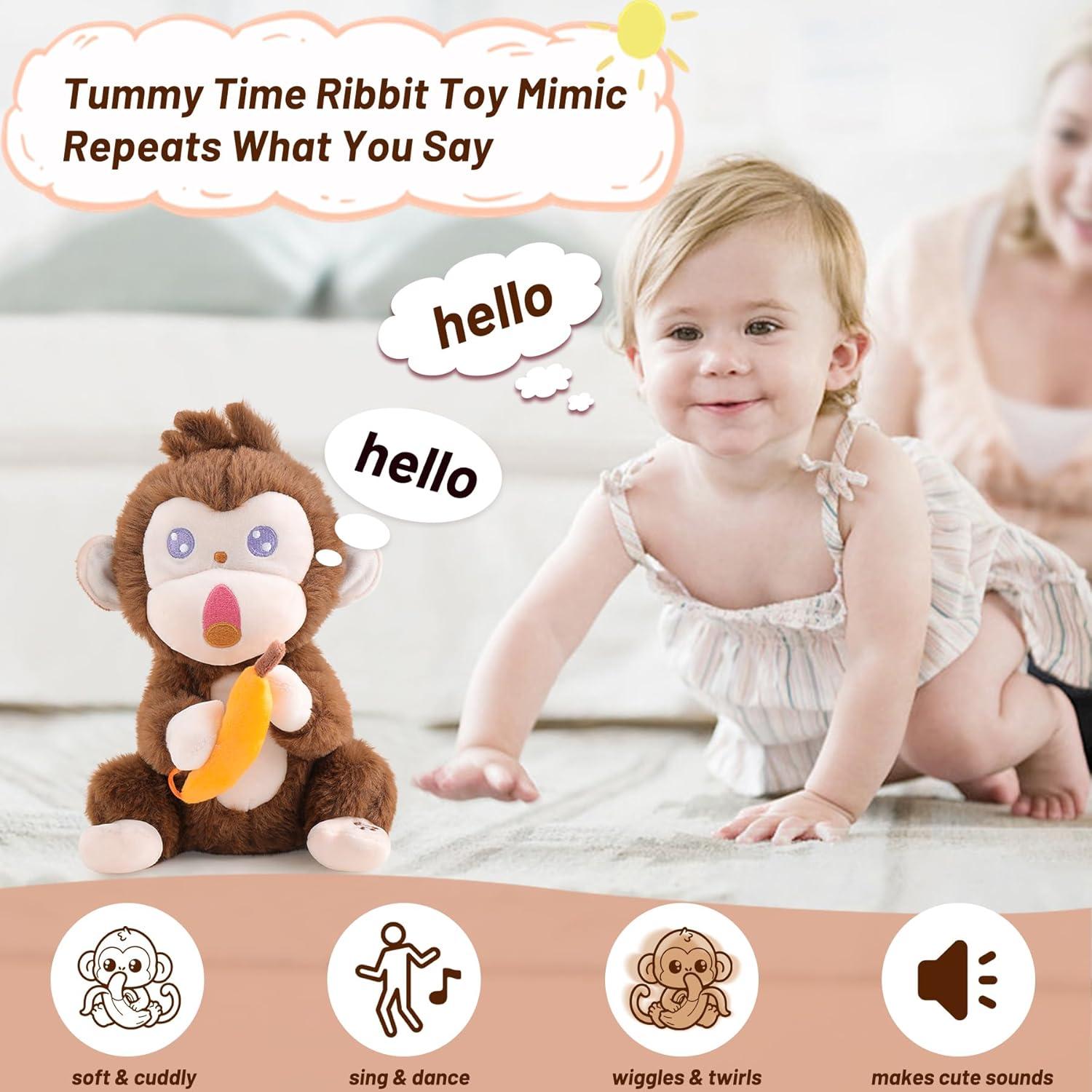 Mono de Peluche Interactivo MIAODAM 30 cm con 9 Canciones