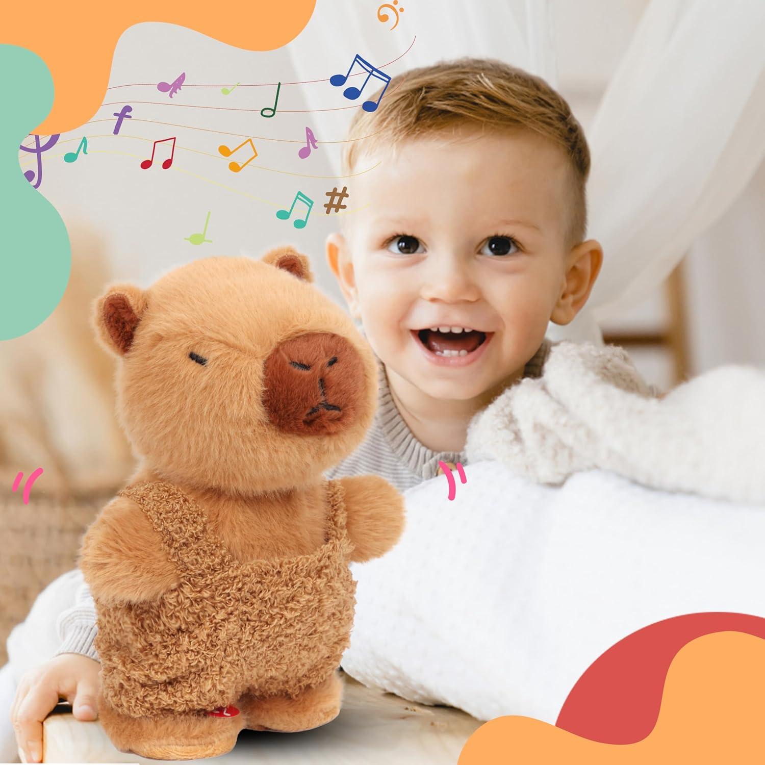 Juguete de Peluche Interactivo Easfan Capibara 25 cm Repite y Canta