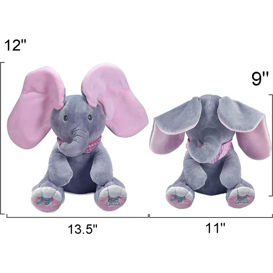 Juguete de Peluche Interactivo OMGOD Elefante Peek a Boo 33x30.5cm