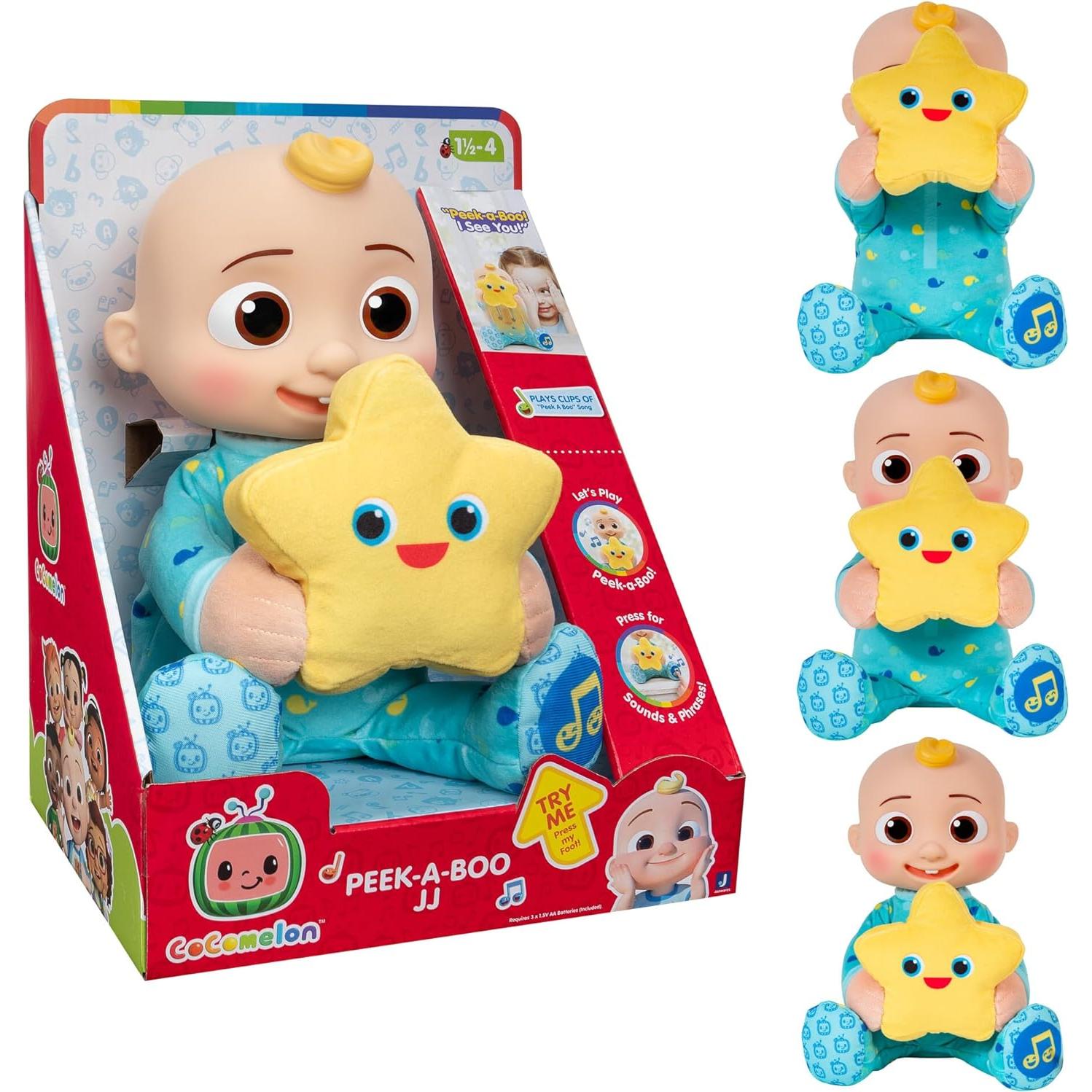 Peluche Peek-A-Boo JJ CoComelon 25 cm con Sonidos y Frases