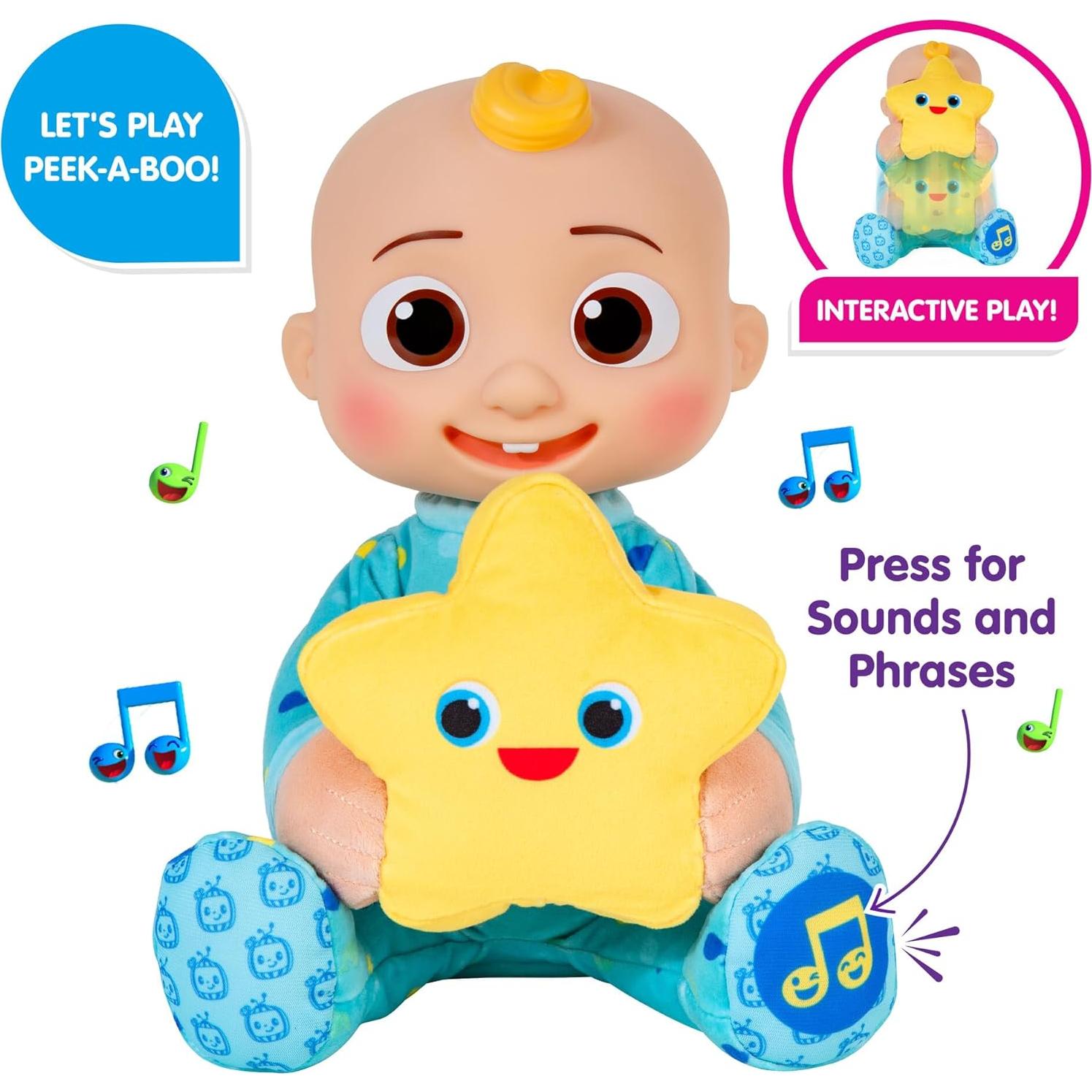 Peluche Peek-A-Boo JJ CoComelon 25 cm con Sonidos y Frases