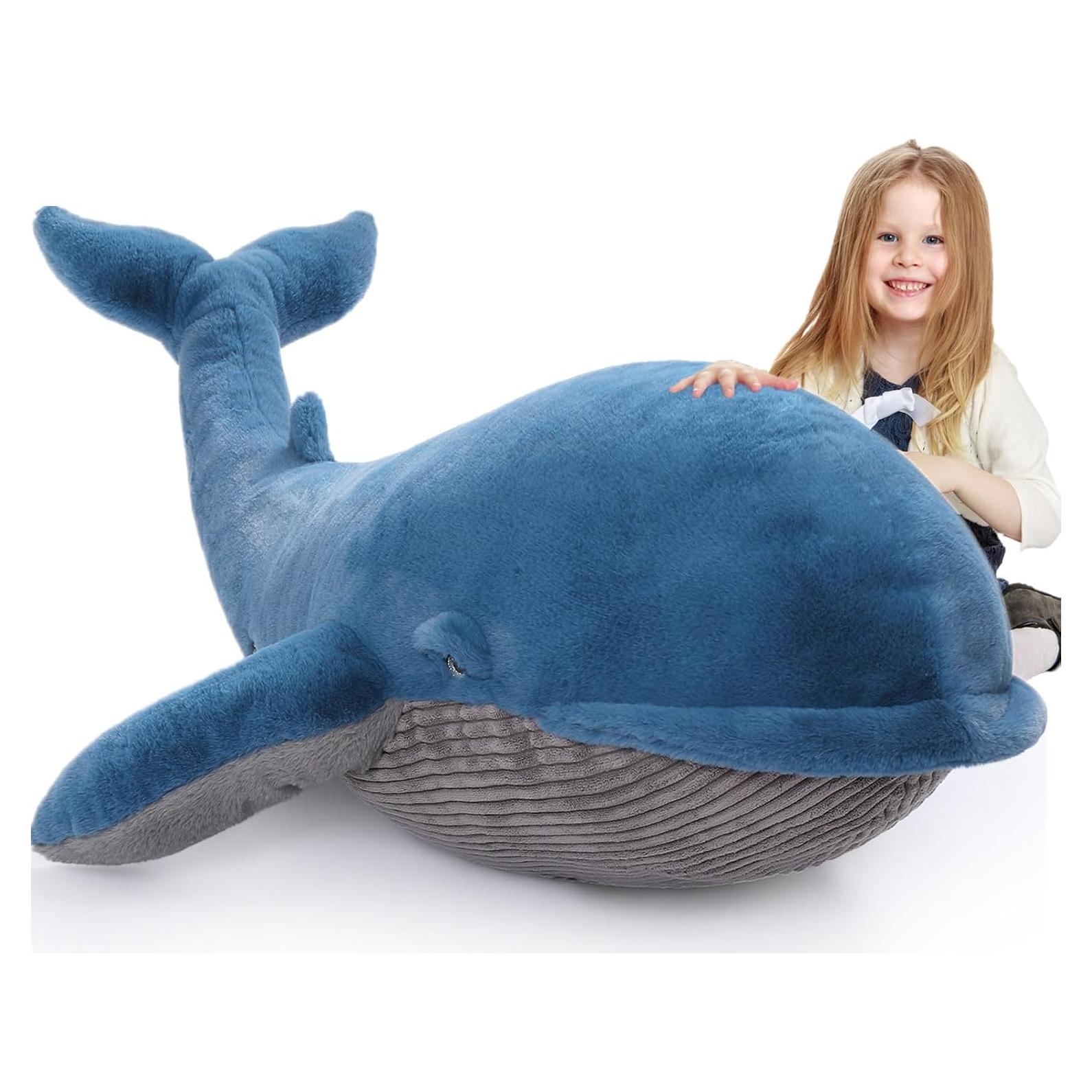 Juguete de Peluche Ballena Gigante Tezituor 110 cm Azul
