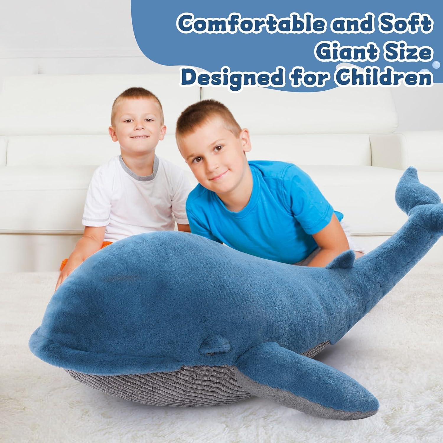 Juguete de Peluche Ballena Gigante Tezituor 110 cm Azul