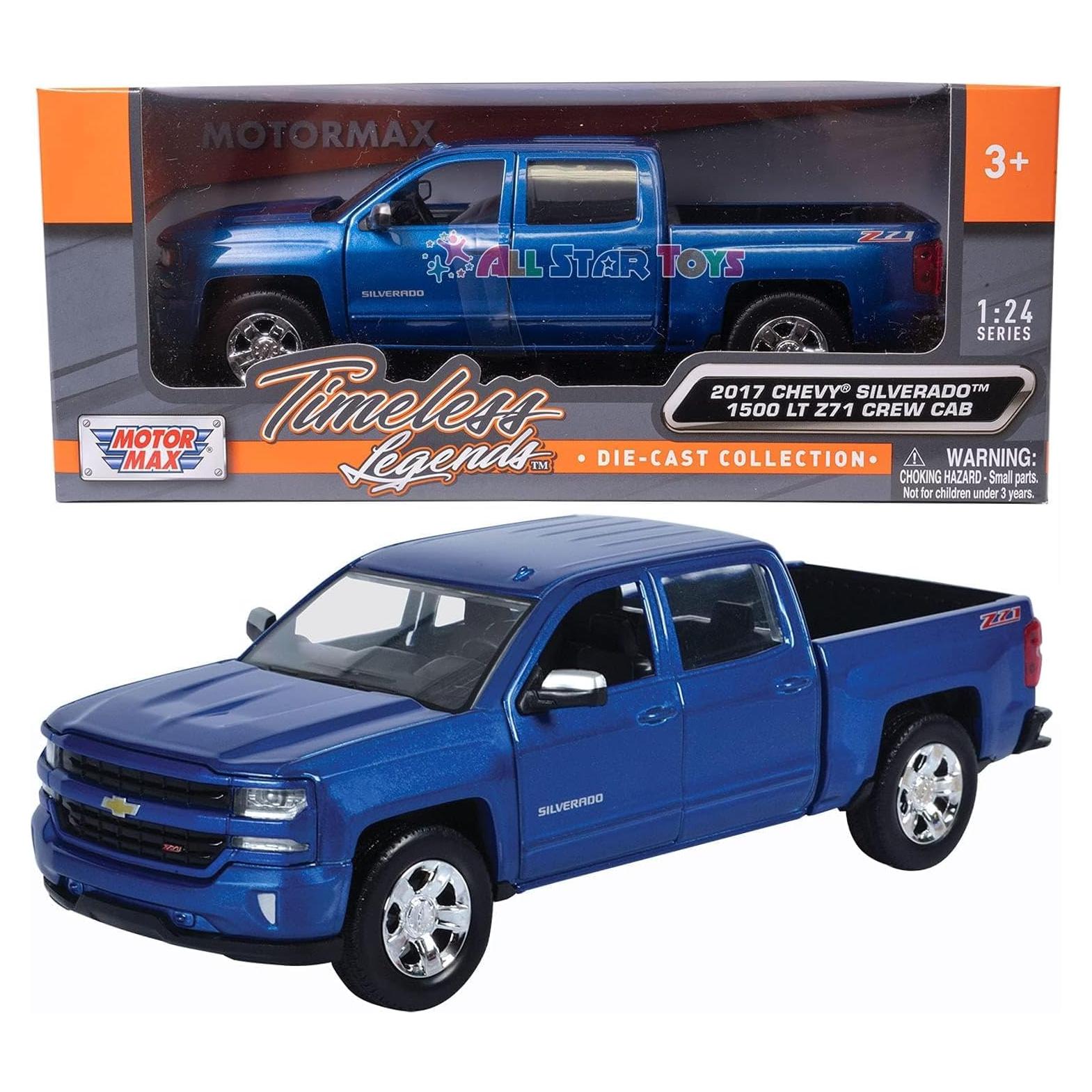Camión Diecast Motormax Chevrolet Silverado 1500 LT Z71 Azul 1:27