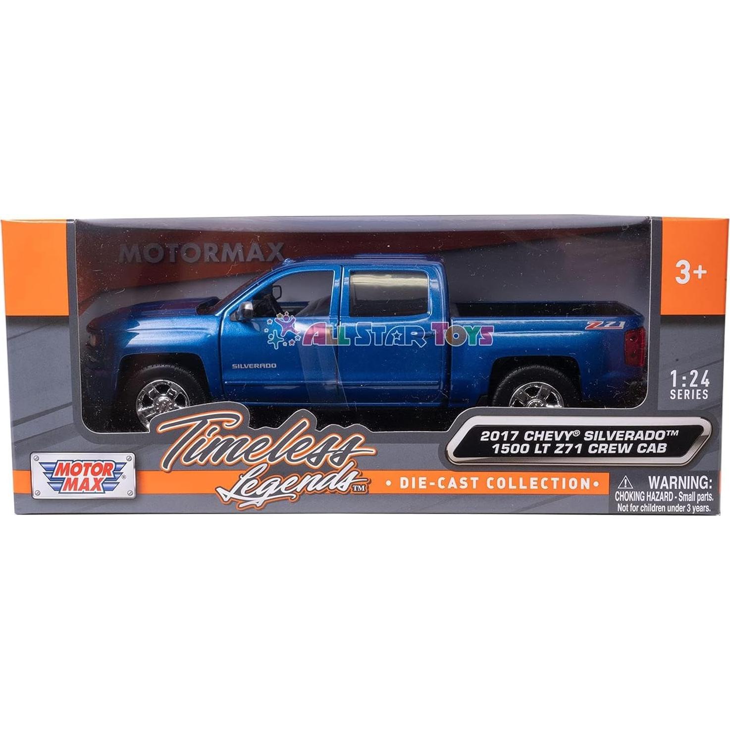 Camión Diecast Motormax Chevrolet Silverado 1500 LT Z71 Azul 1:27
