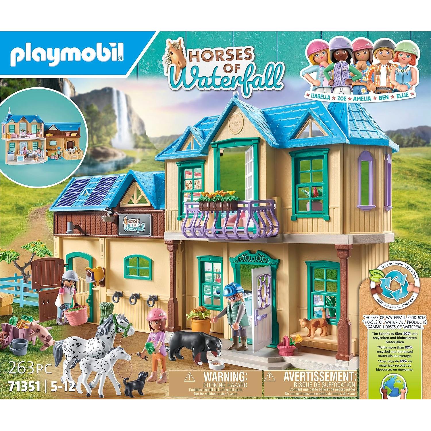 Set Caballos de Playmobil Rancho de la Cascada 264 Piezas