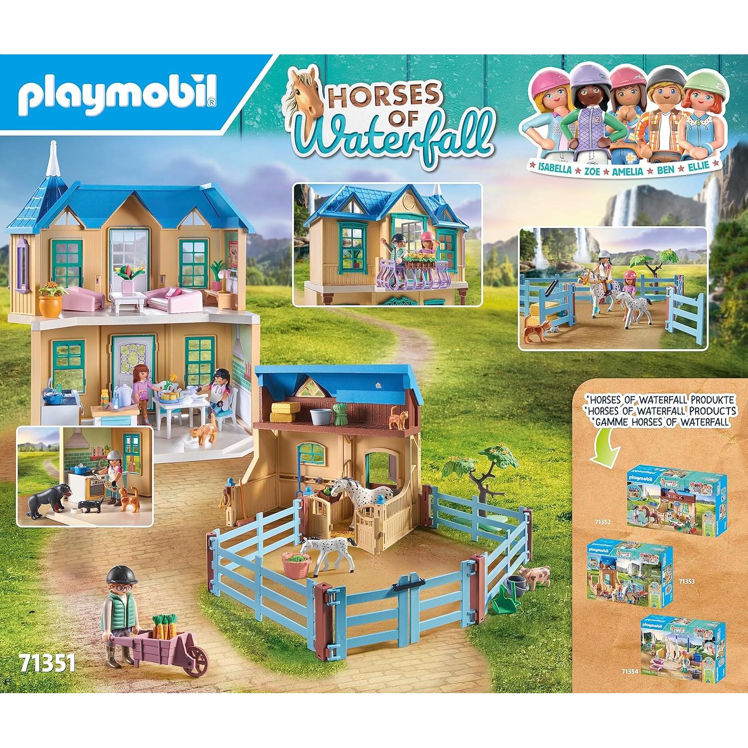 Set Caballos de Playmobil Rancho de la Cascada 264 Piezas