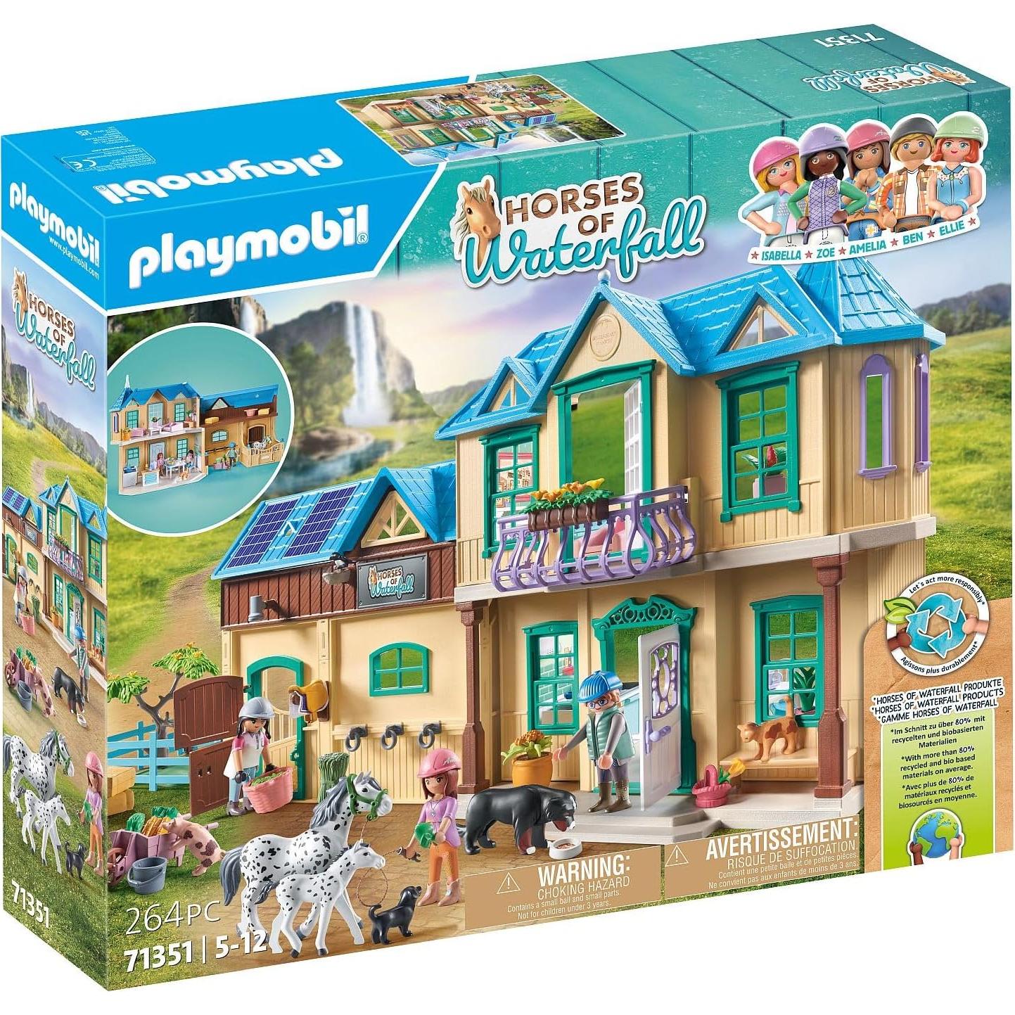 Set Caballos de Playmobil Rancho de la Cascada 264 Piezas