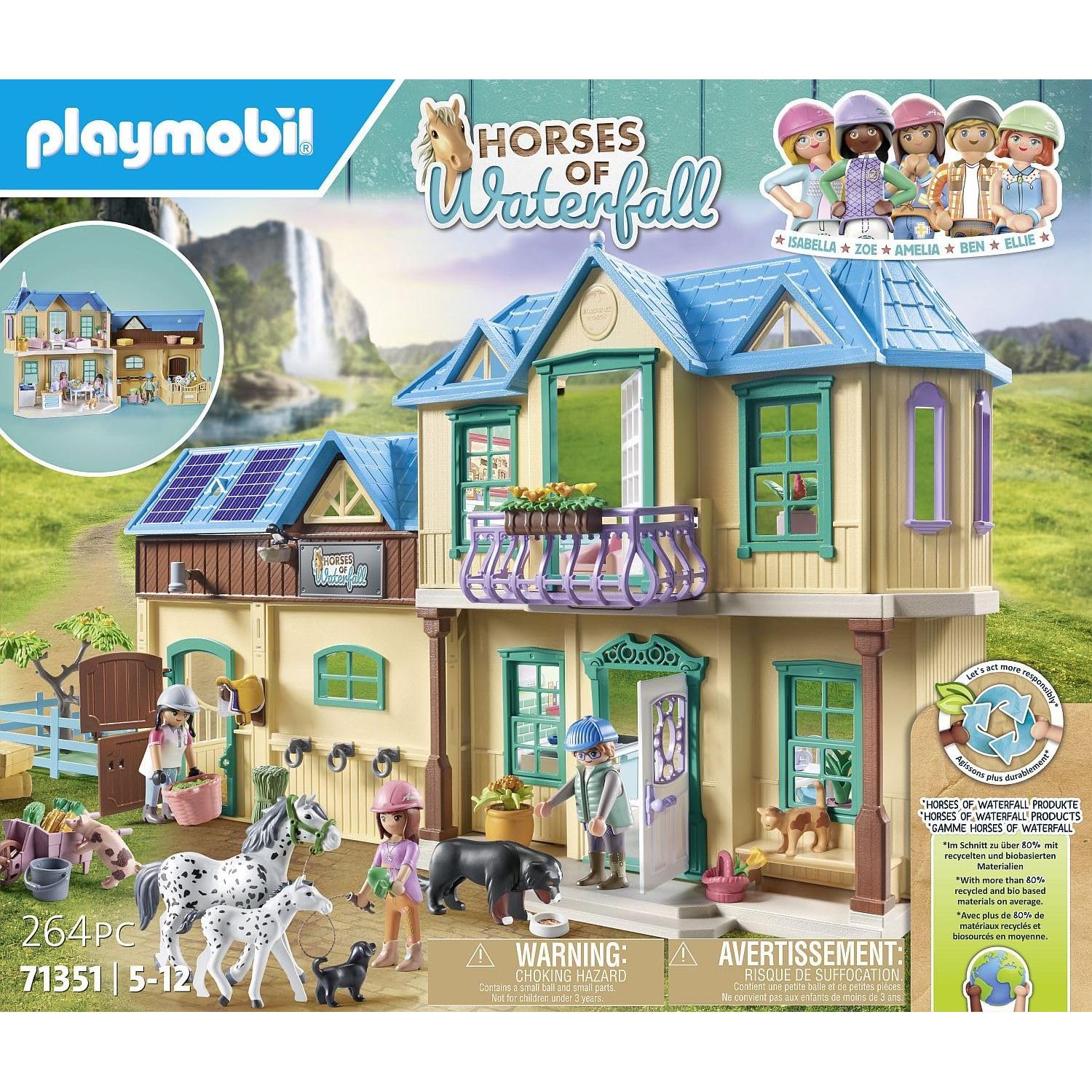 Set Caballos de Playmobil Rancho de la Cascada 264 Piezas