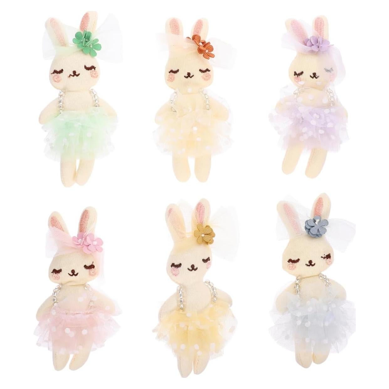 Set de 6 Conejos de Peluche SAFIGLE para Pascua - Suaves y Coloridos