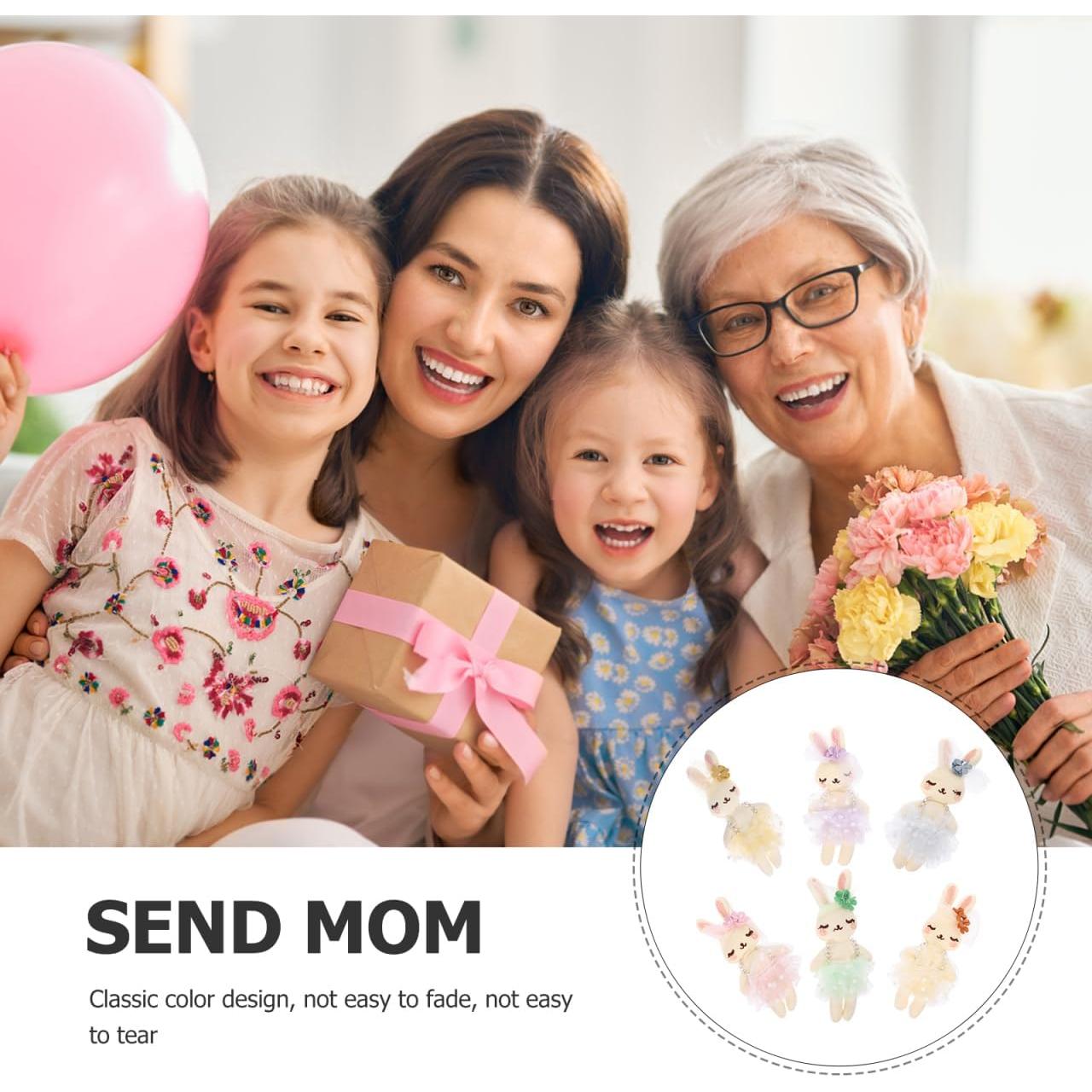 Set de 6 Conejos de Peluche SAFIGLE para Pascua - Suaves y Coloridos