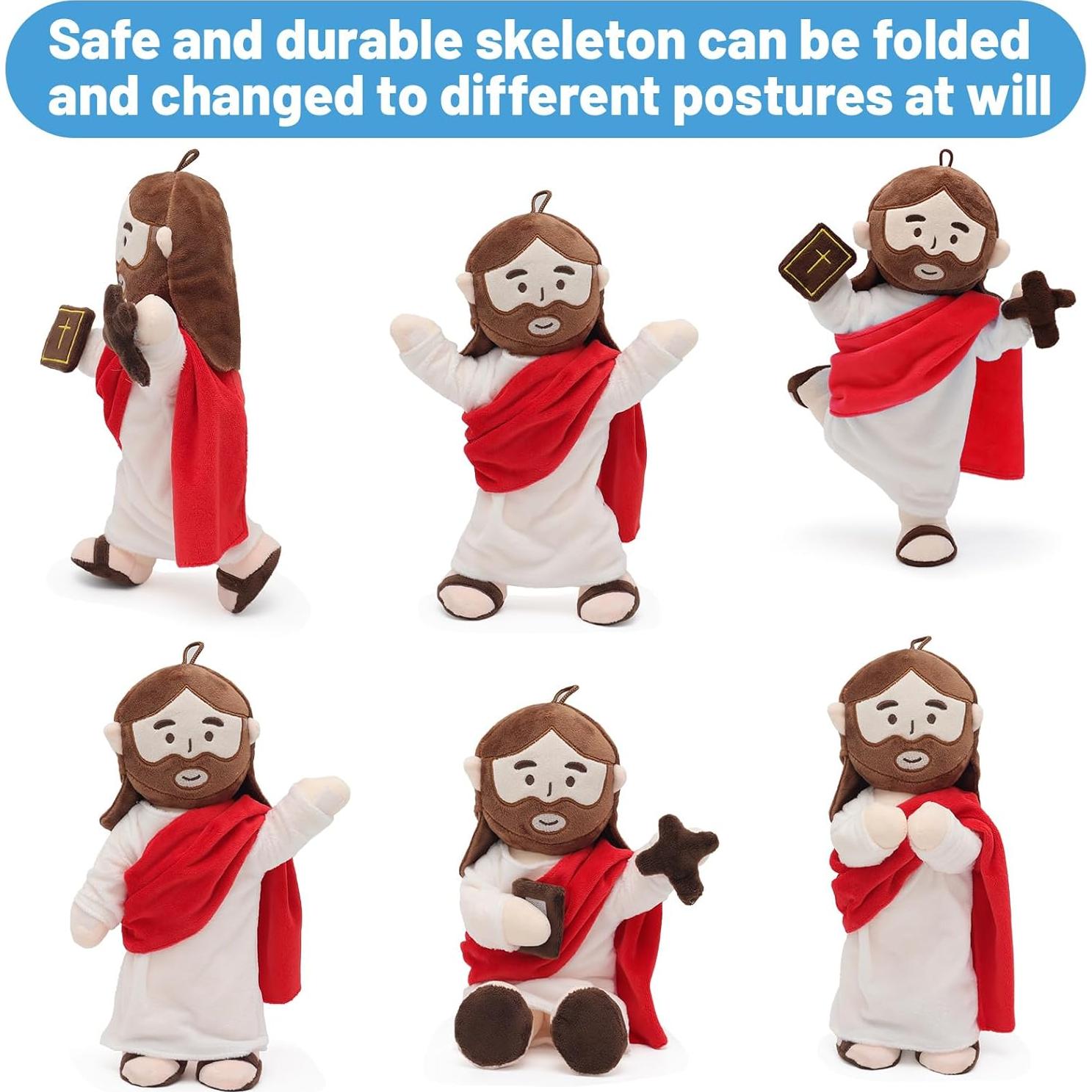 Muñeco de peluche articulado Jesús 34 cm con accesorios