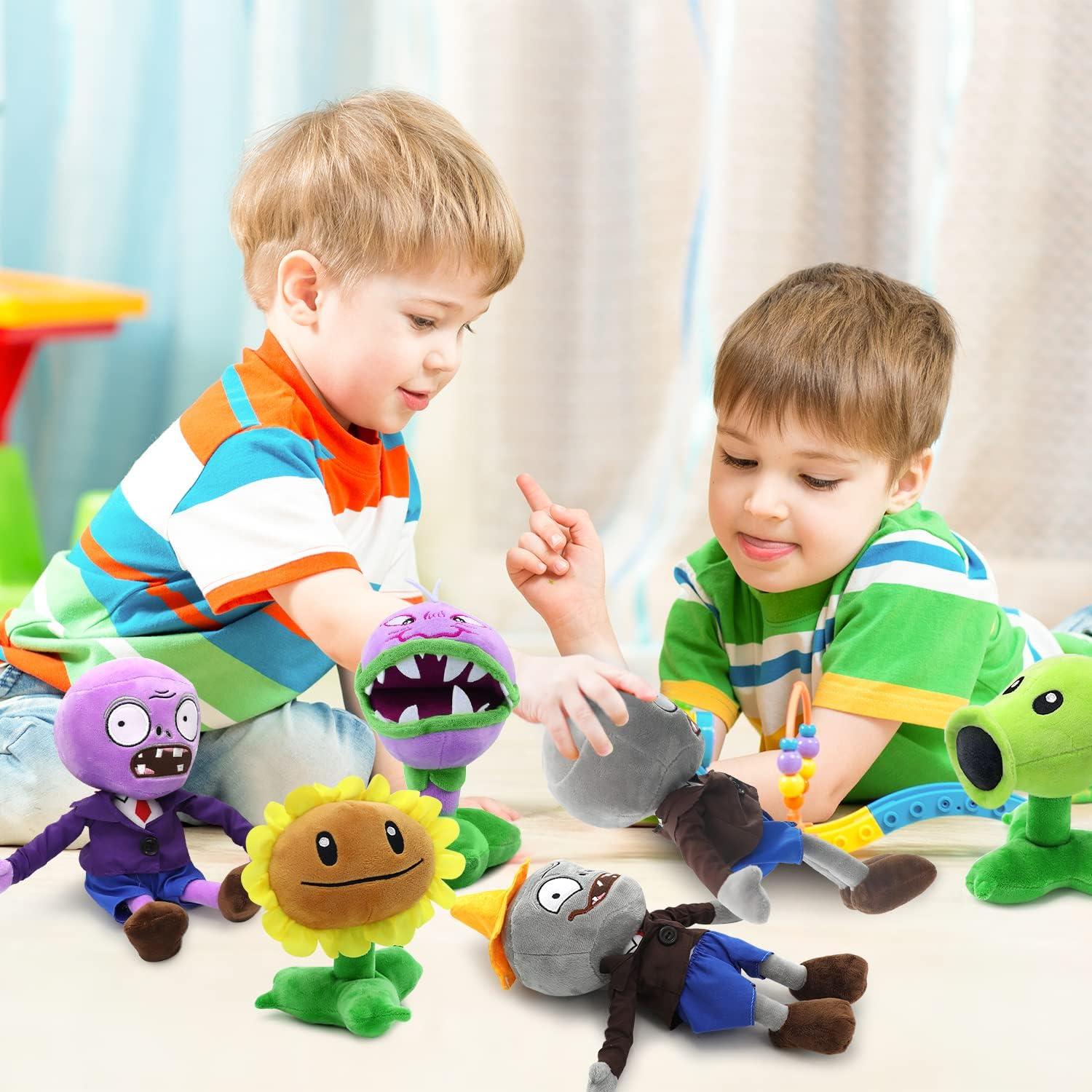 Set de 6 Peluches Plantas vs Zombis Maikerry - Regalos para Niños